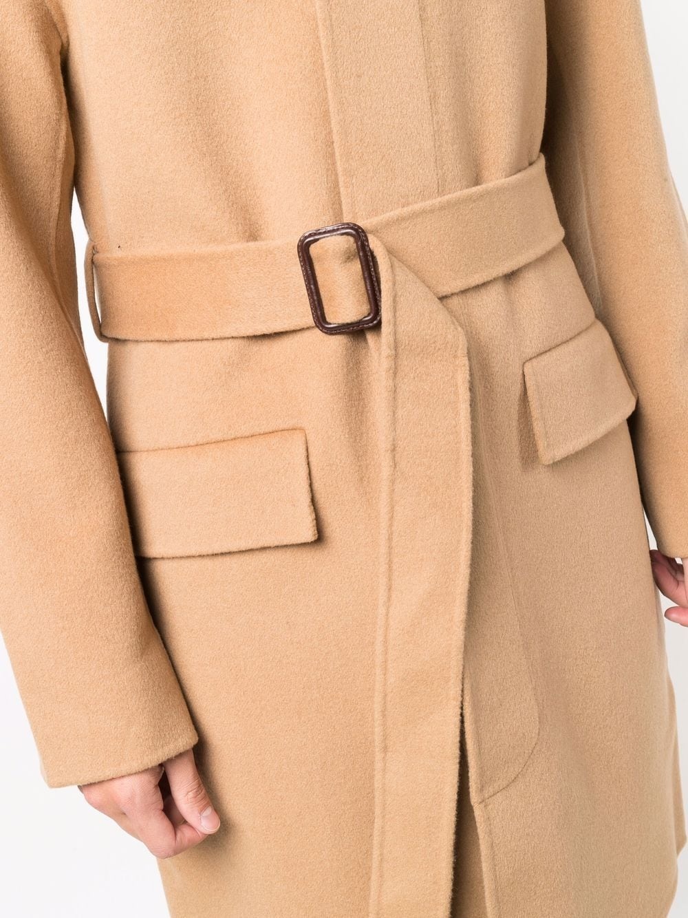 belted wool coat - 5