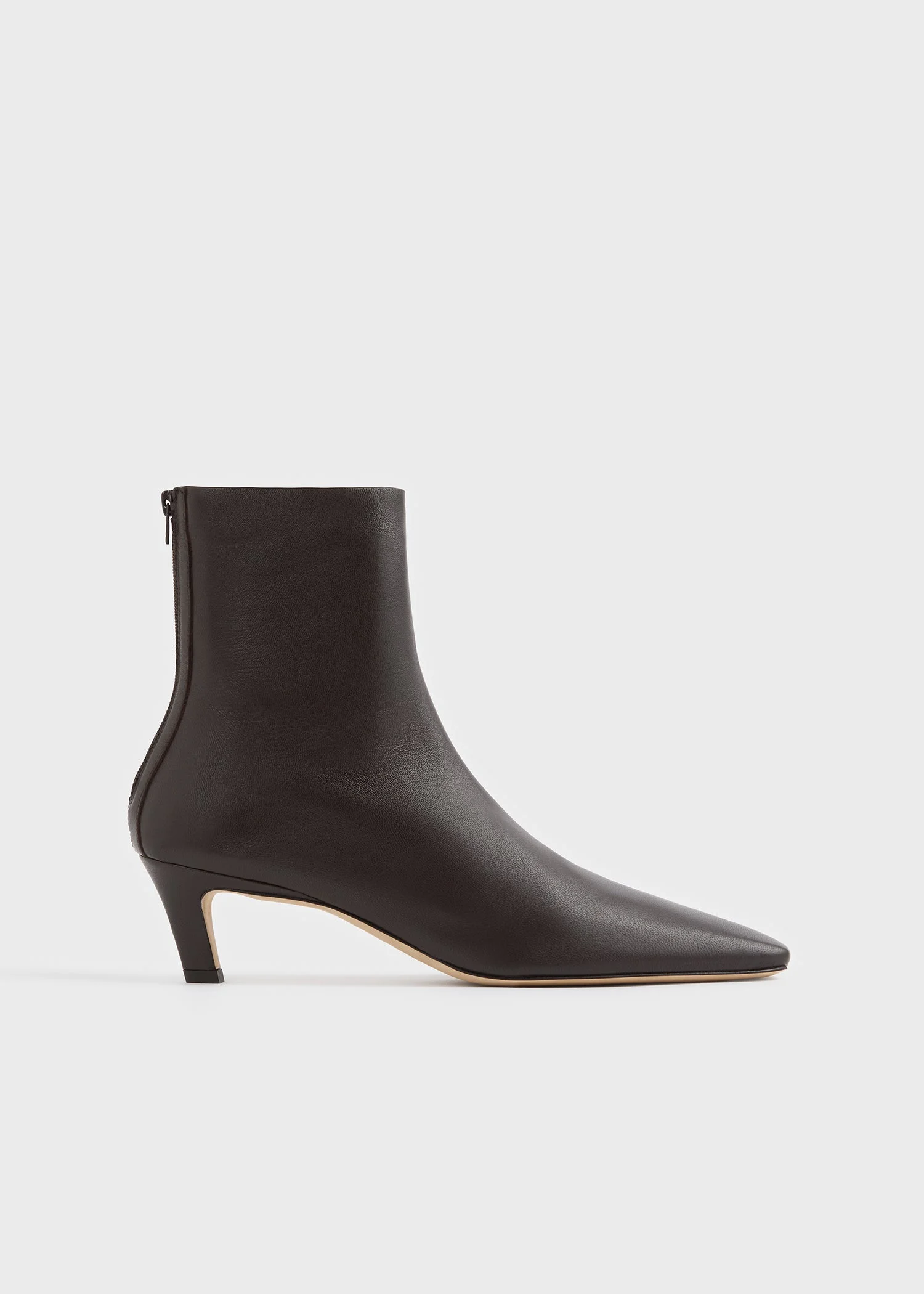 Nappa mid-heel boots bark - 1