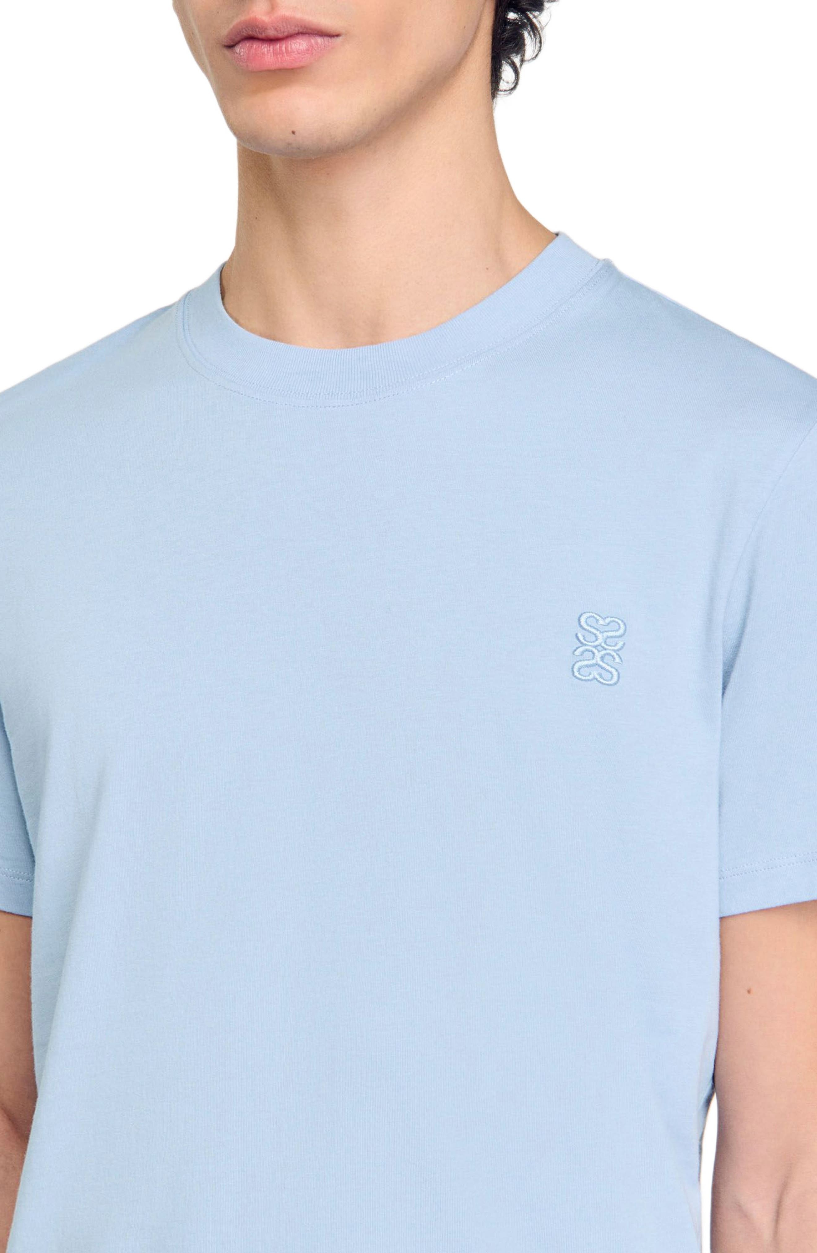 SANDRO Cotton T-shirt in Blue Sky at Nordstrom - 4