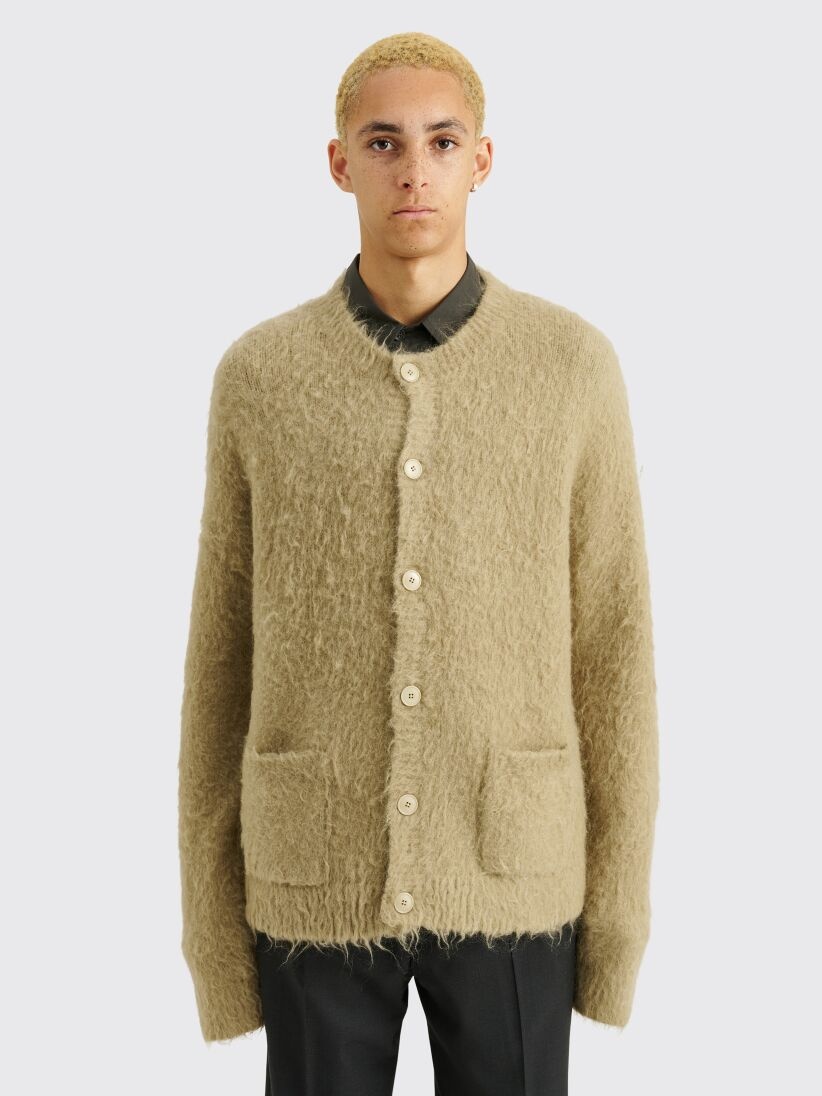 Acne Studios ACNE STUDIOS WOOL MOHAIR CARDIGAN DARK BEIGE Acne Studios ACNE STUDIOS WOOL MOHAIR CARDIGAN DARK BEIGE