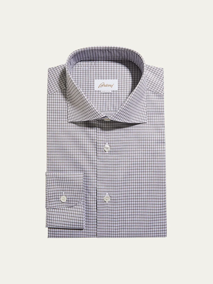 Men's Graph Check Cotton Dress Shirt - 1