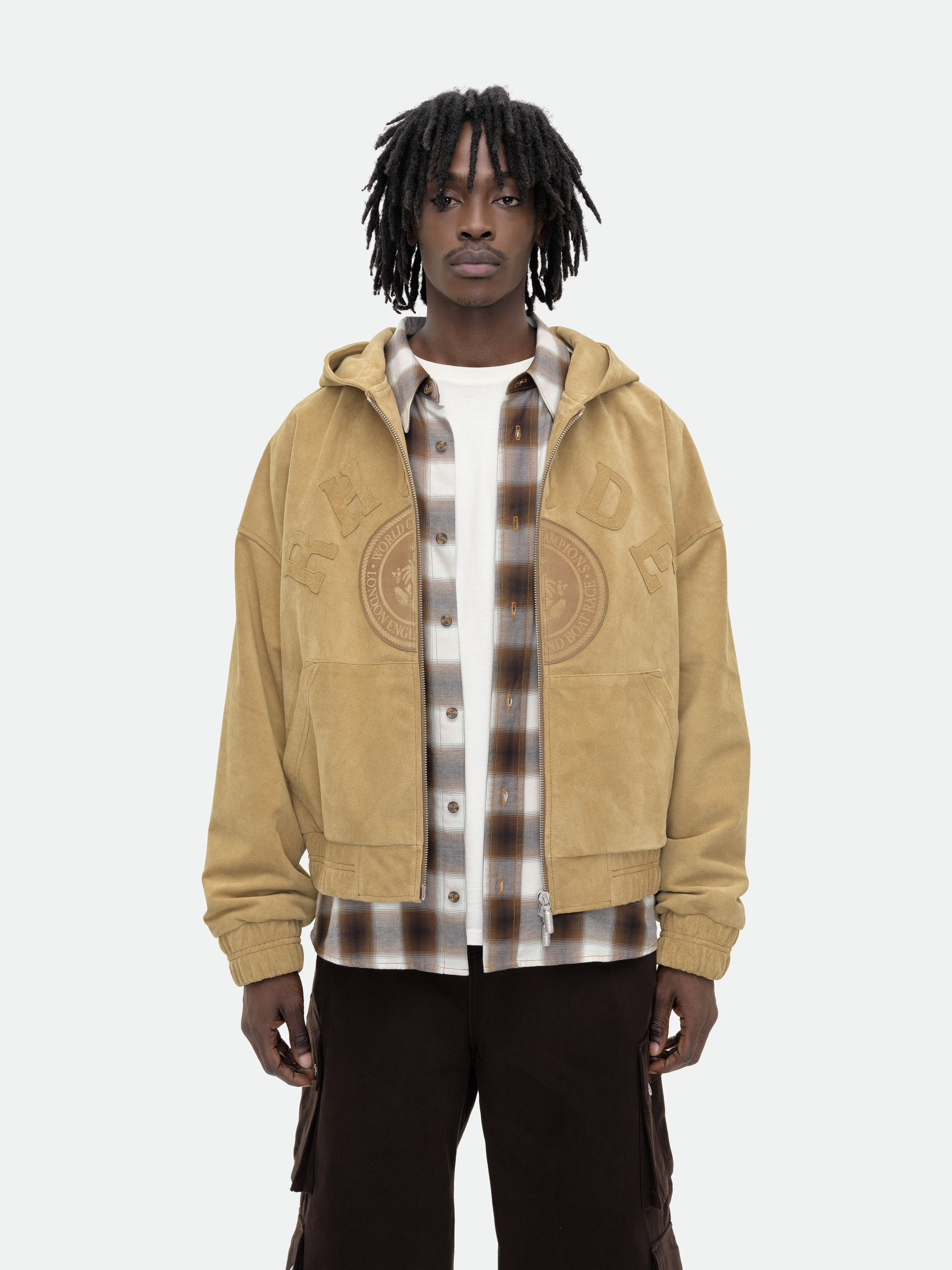 SUEDE RHUDE CREST HOODIE - 10