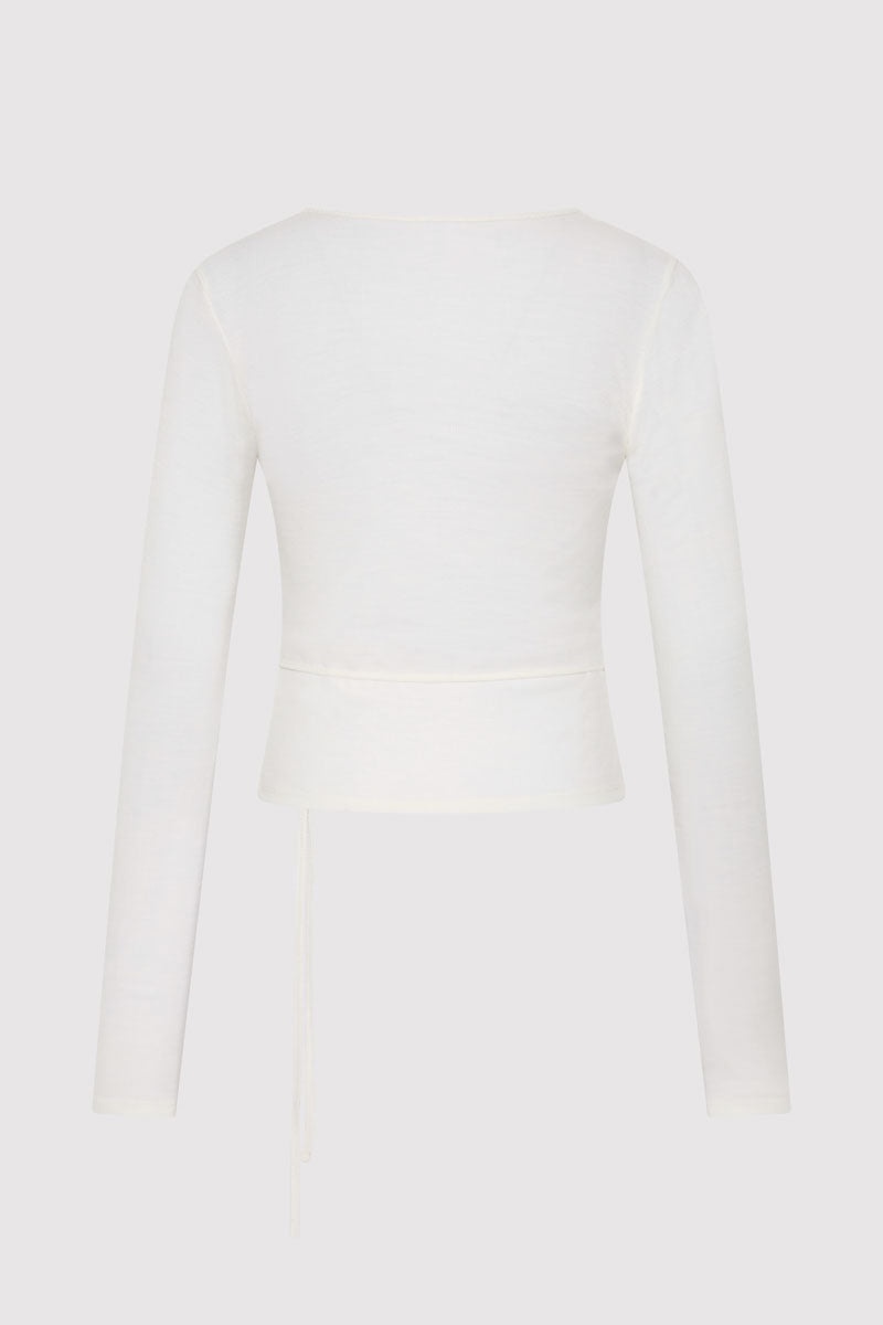 Baby Wool Wrap Top - Off White - 7