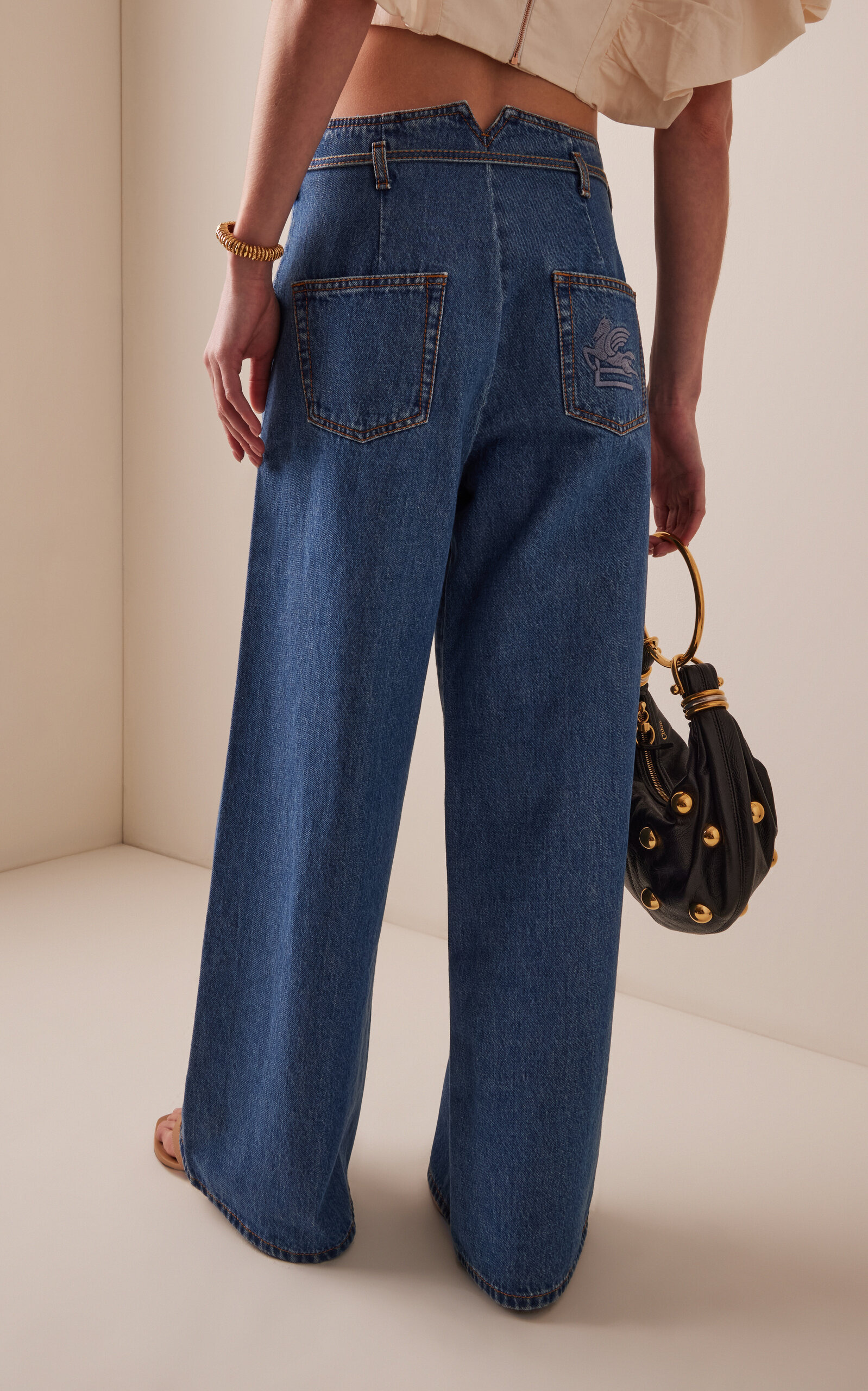 Rigid High-Rise Straight-Leg Jeans blue - 4