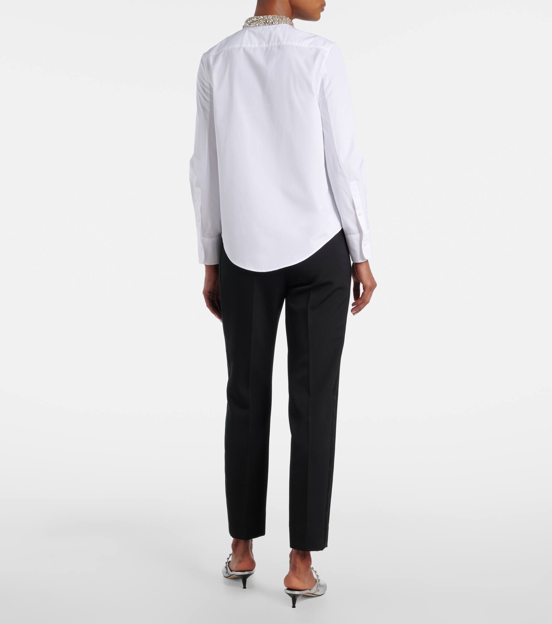 Crystal-embellished cotton shirt - 3