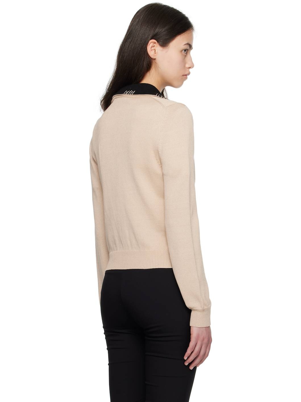 Beige Cotton 'Marni' Mending Cardigan - 3
