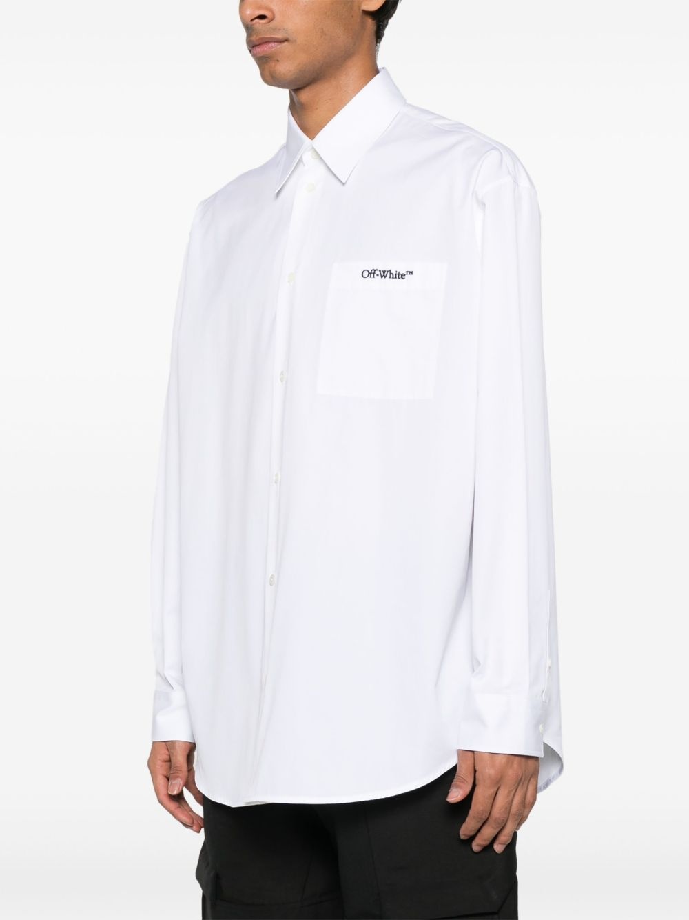 logo-embroidered shirt - 3