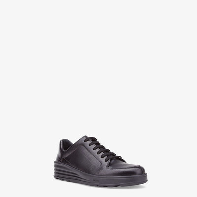 FENDI Black leather low-tops outlook