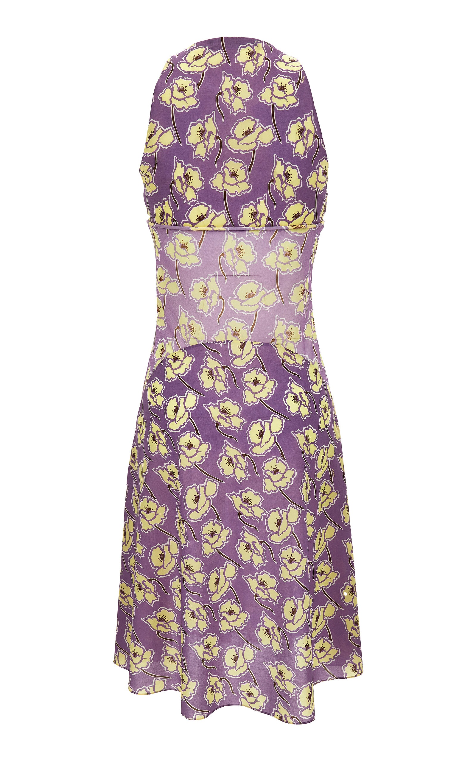Floral Stretch Silk Georgette Knee-Length Dress purple - 4