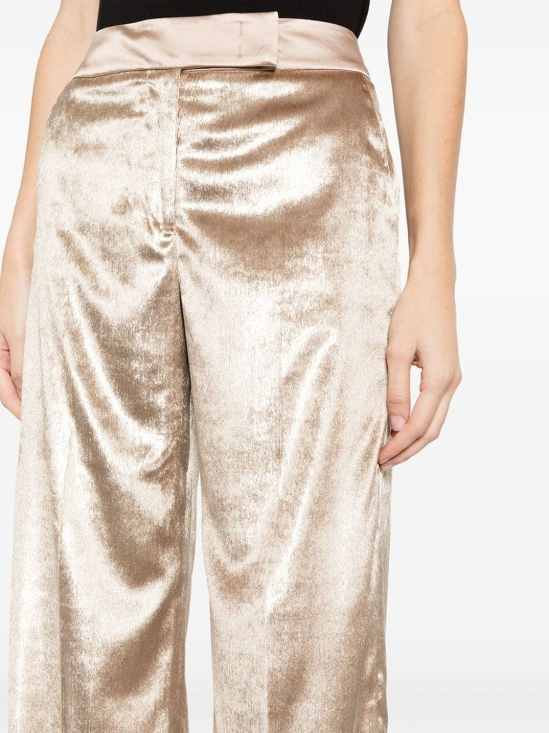 high-waisted velvet palazzo trousers 5