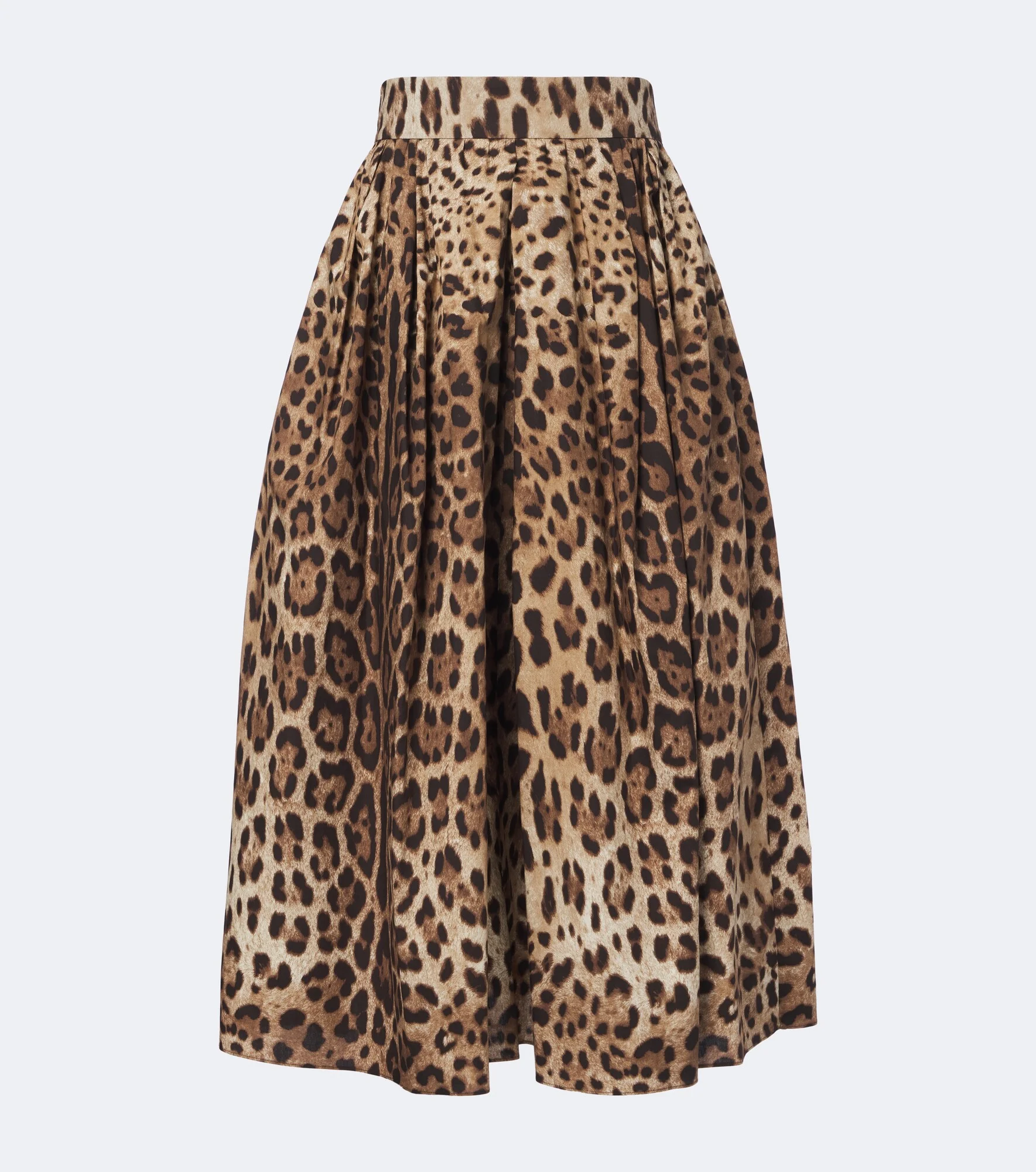 Leopard-print cotton midi skirt - 1