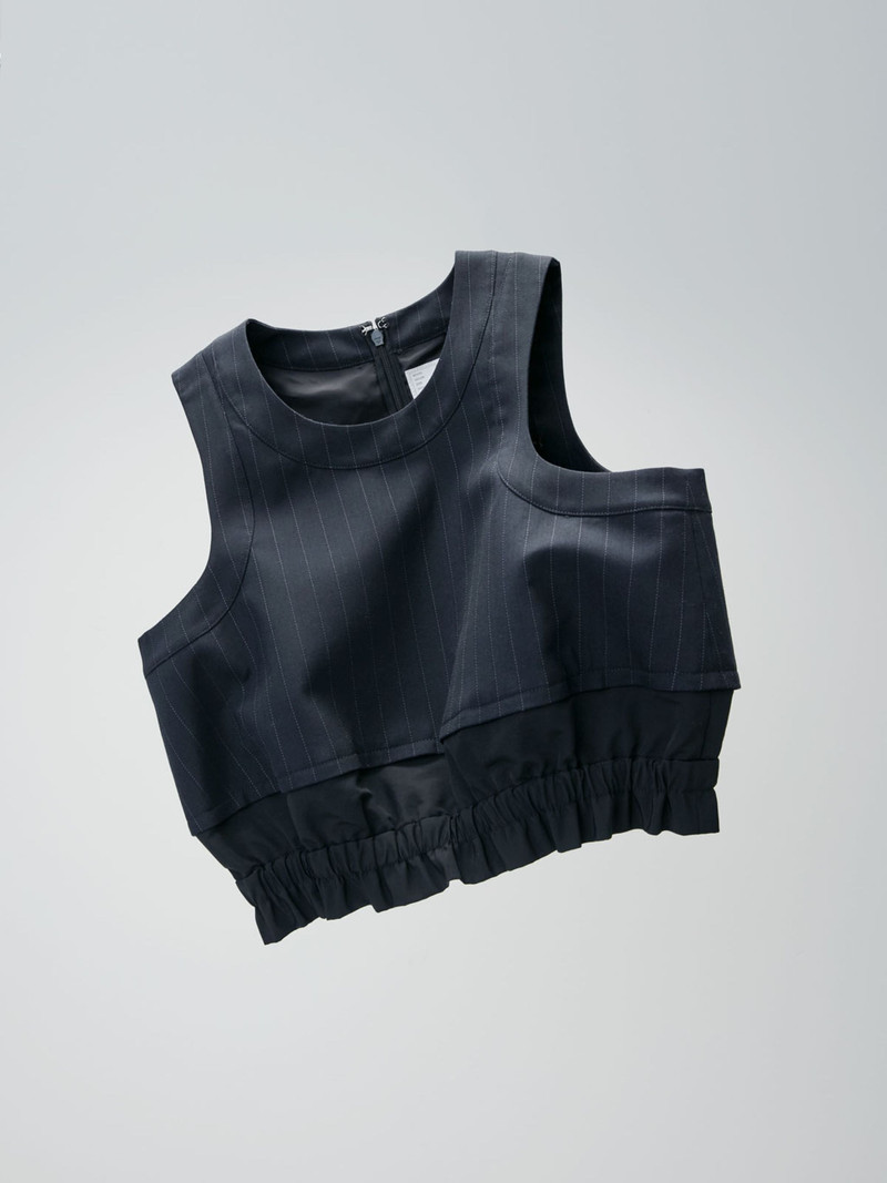 sacai Chalk Stripe Cropped Tank Top outlook