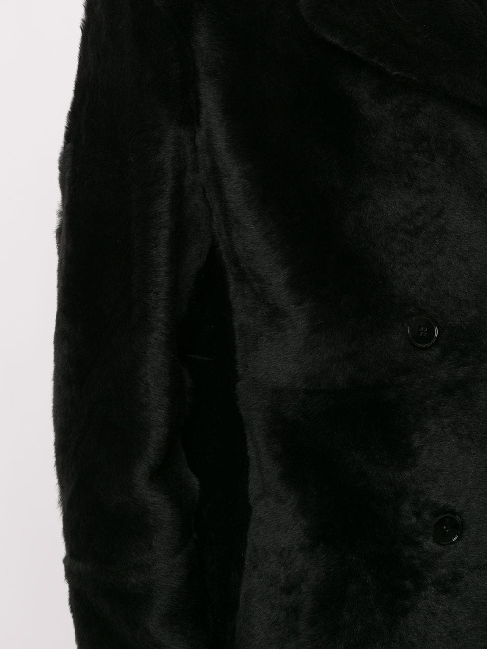 lamb-fur double-breasted coat - 5