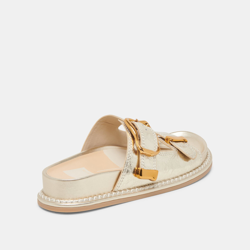 SEVANA SANDALS LIGHT GOLD DISTRESSED LEATHER 5
