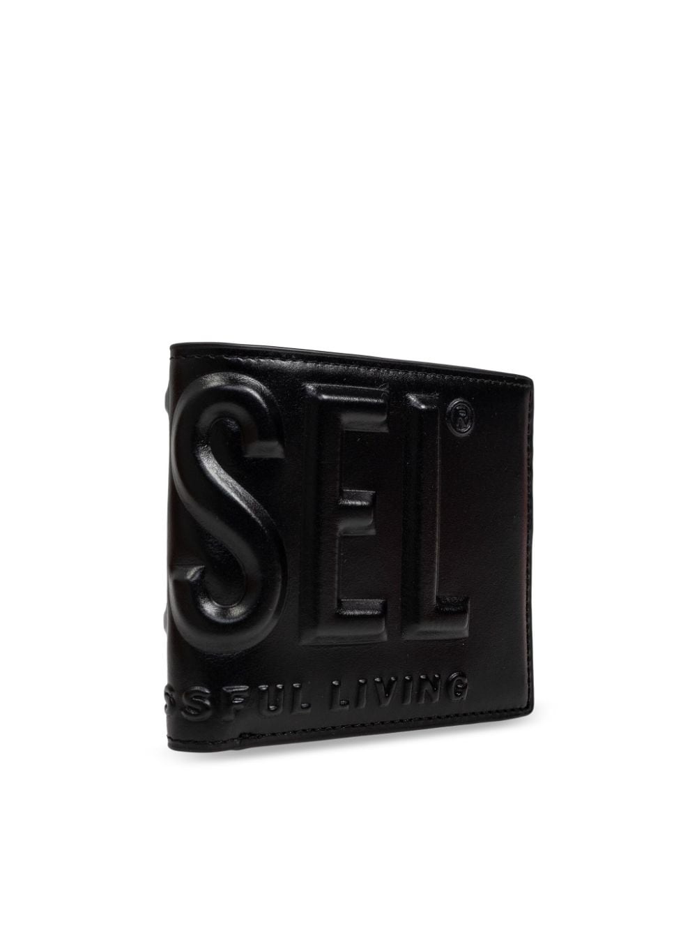 embossed-logo leather bi-fold wallet - 4