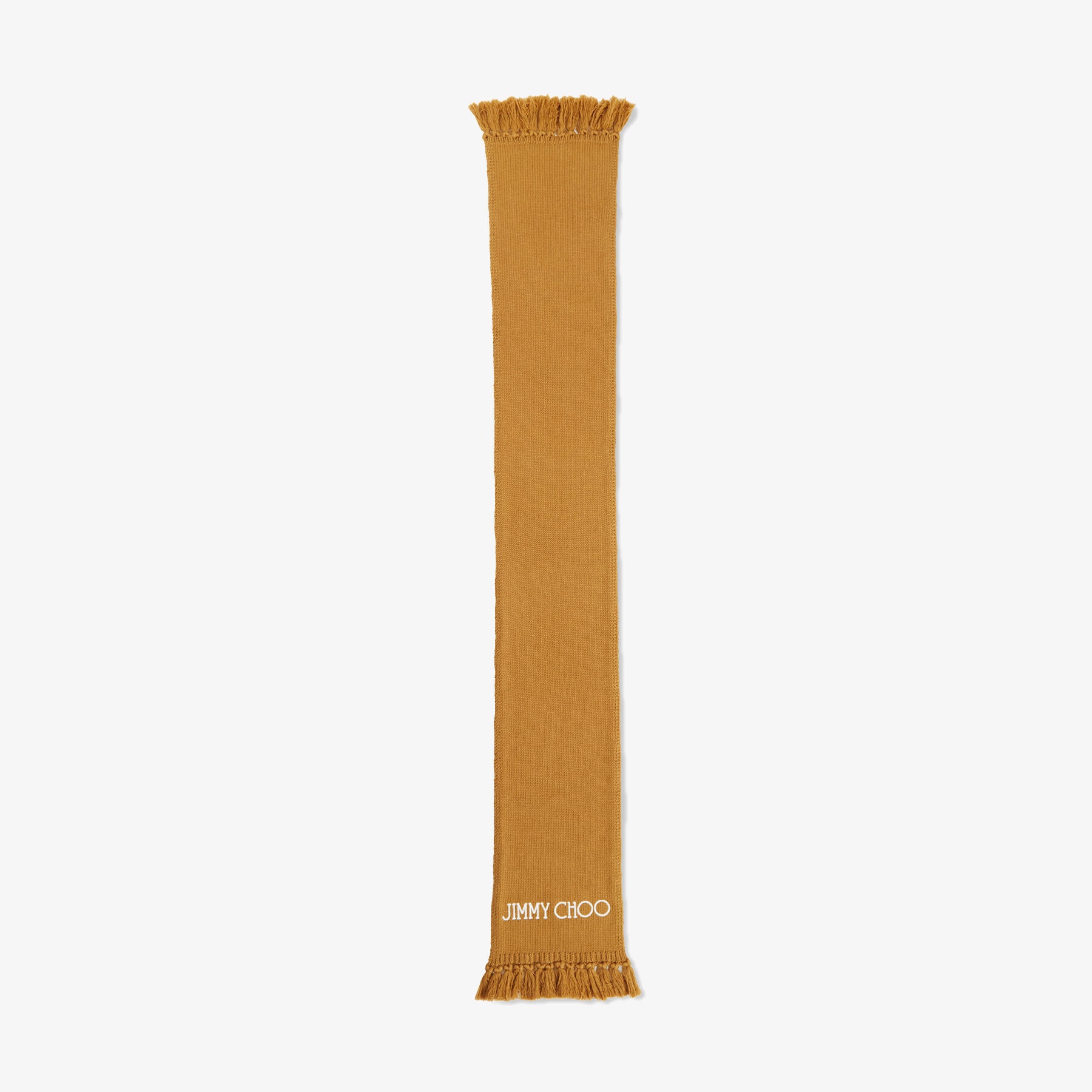 Jutta
Camel Wool Scarf with Embroidered Jimmy Choo Logo - 2