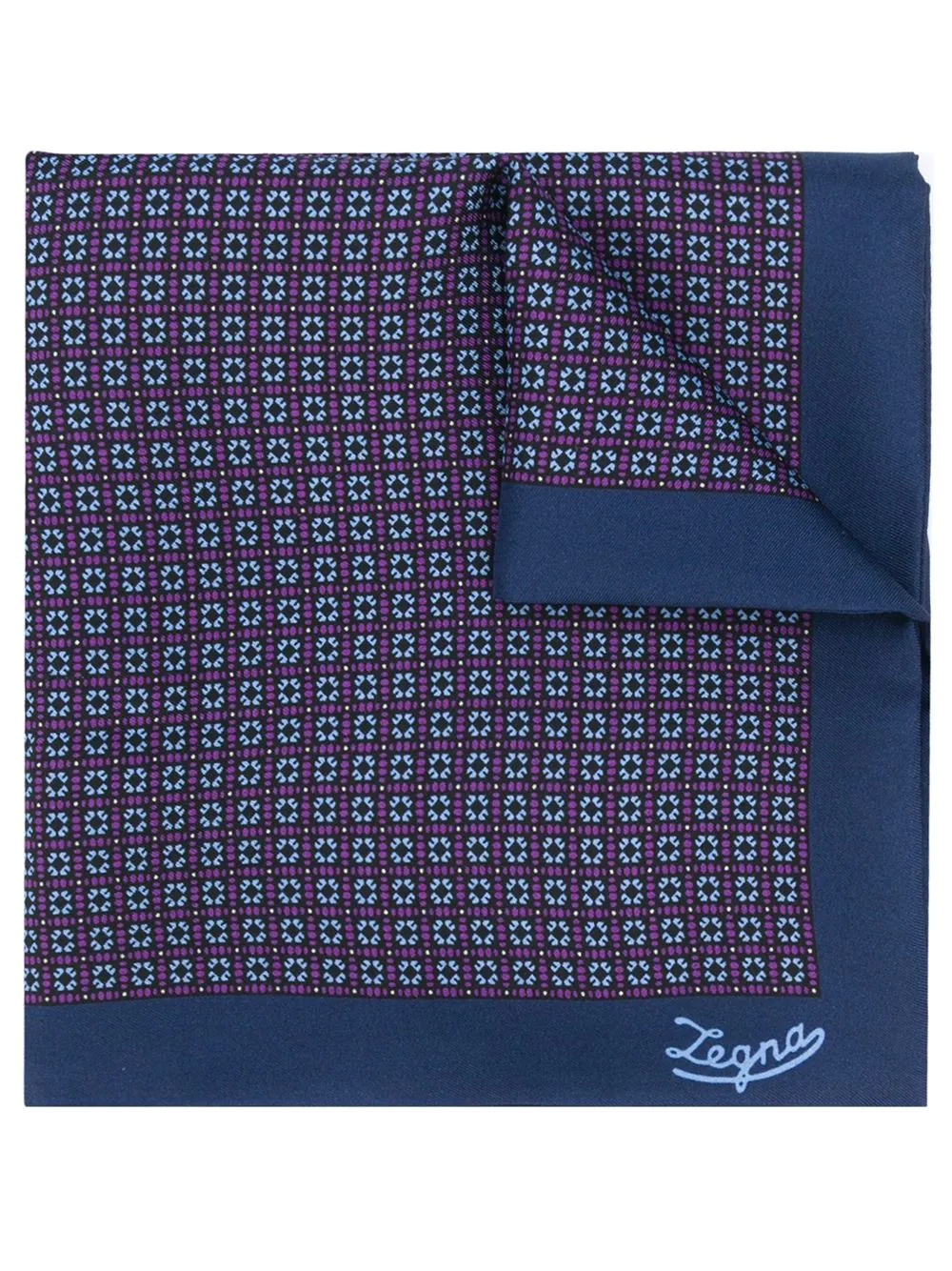 patterned silk pocket square - 1