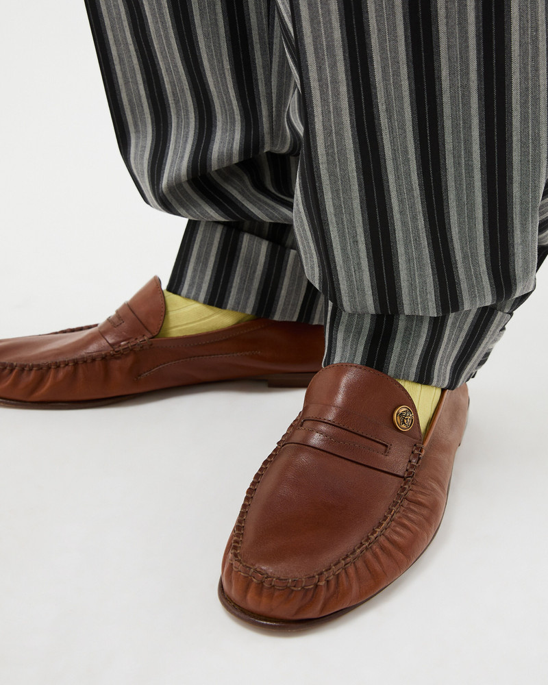 VERSACE Guanto Leather Driver Shoes outlook