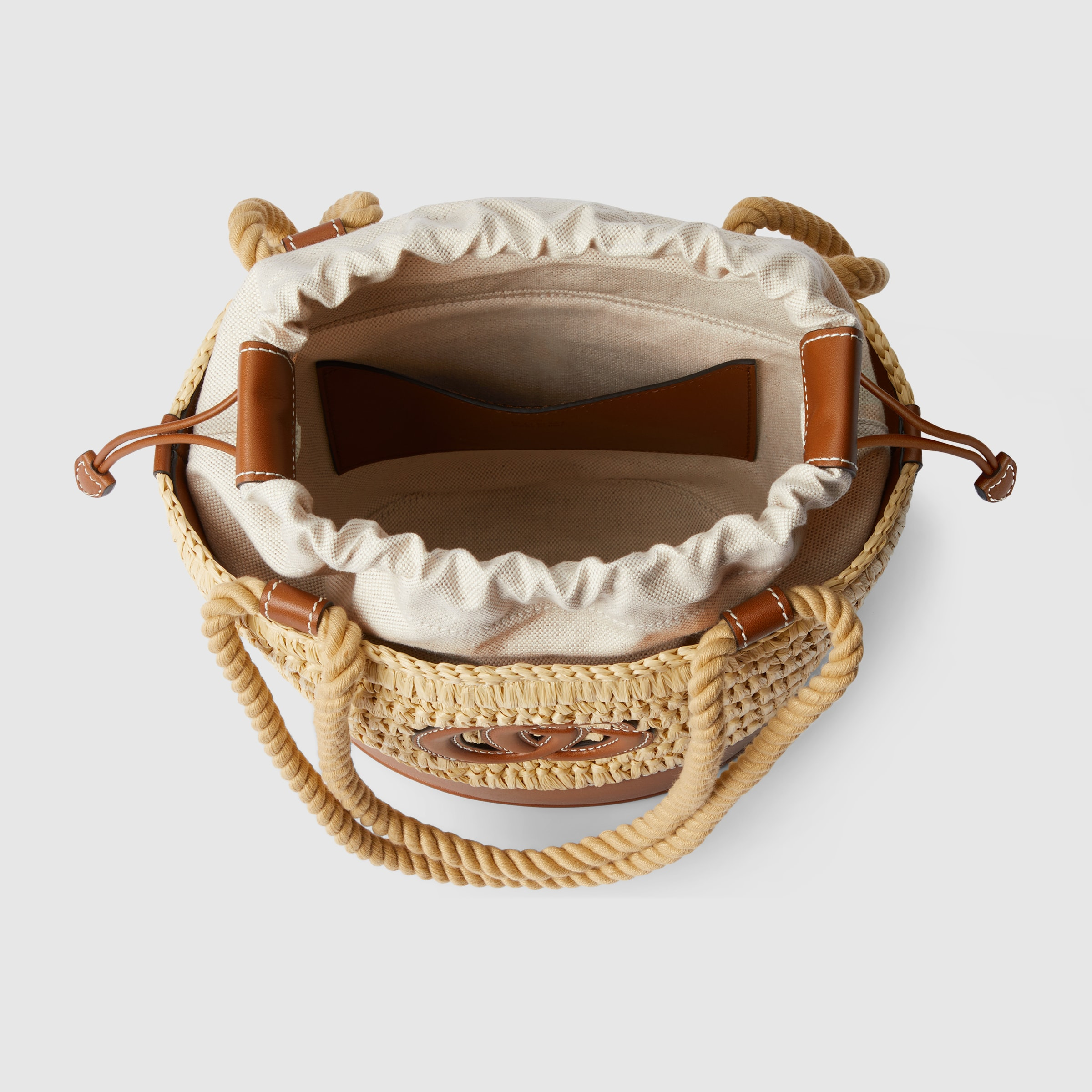 Woven mini bucket bag - 8