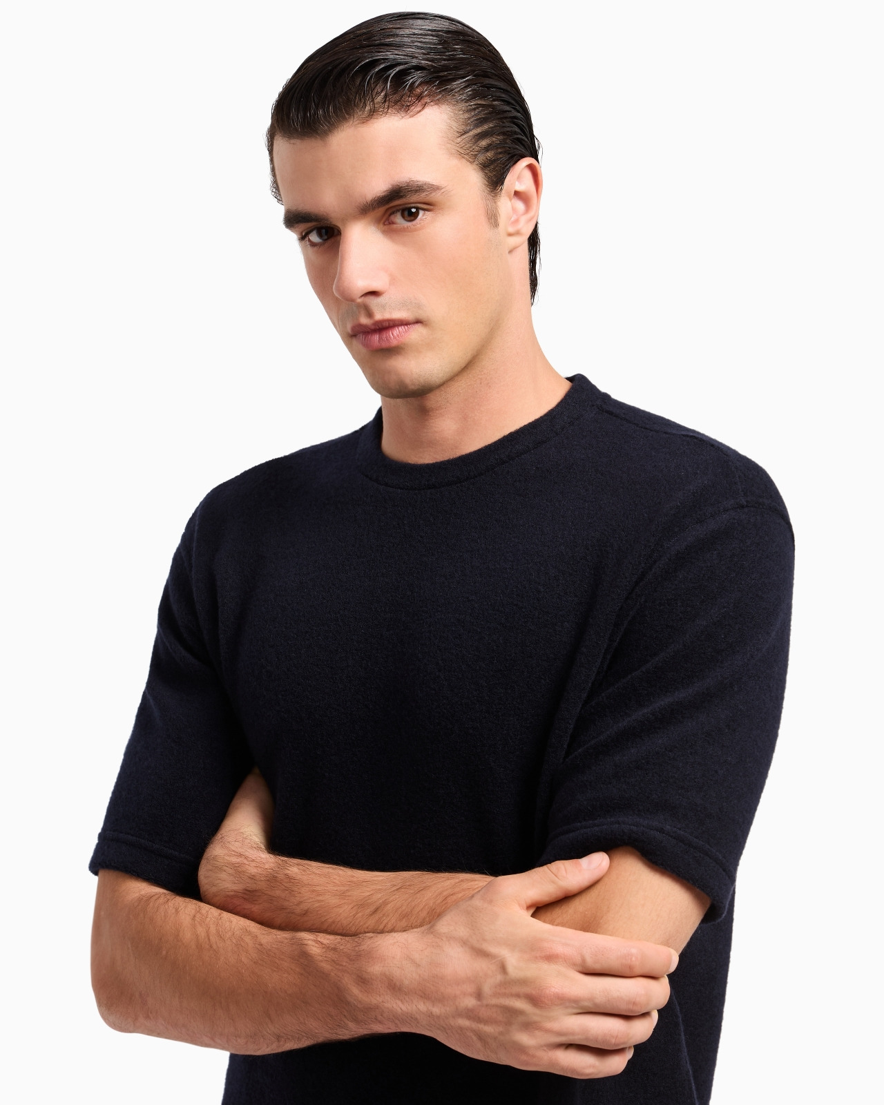 CREW-NECK T-SHIRT IN PURE CASHMERE JERSEY - 5