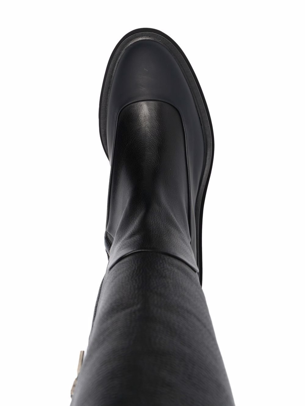 ribbed leather knee-high boots - 4