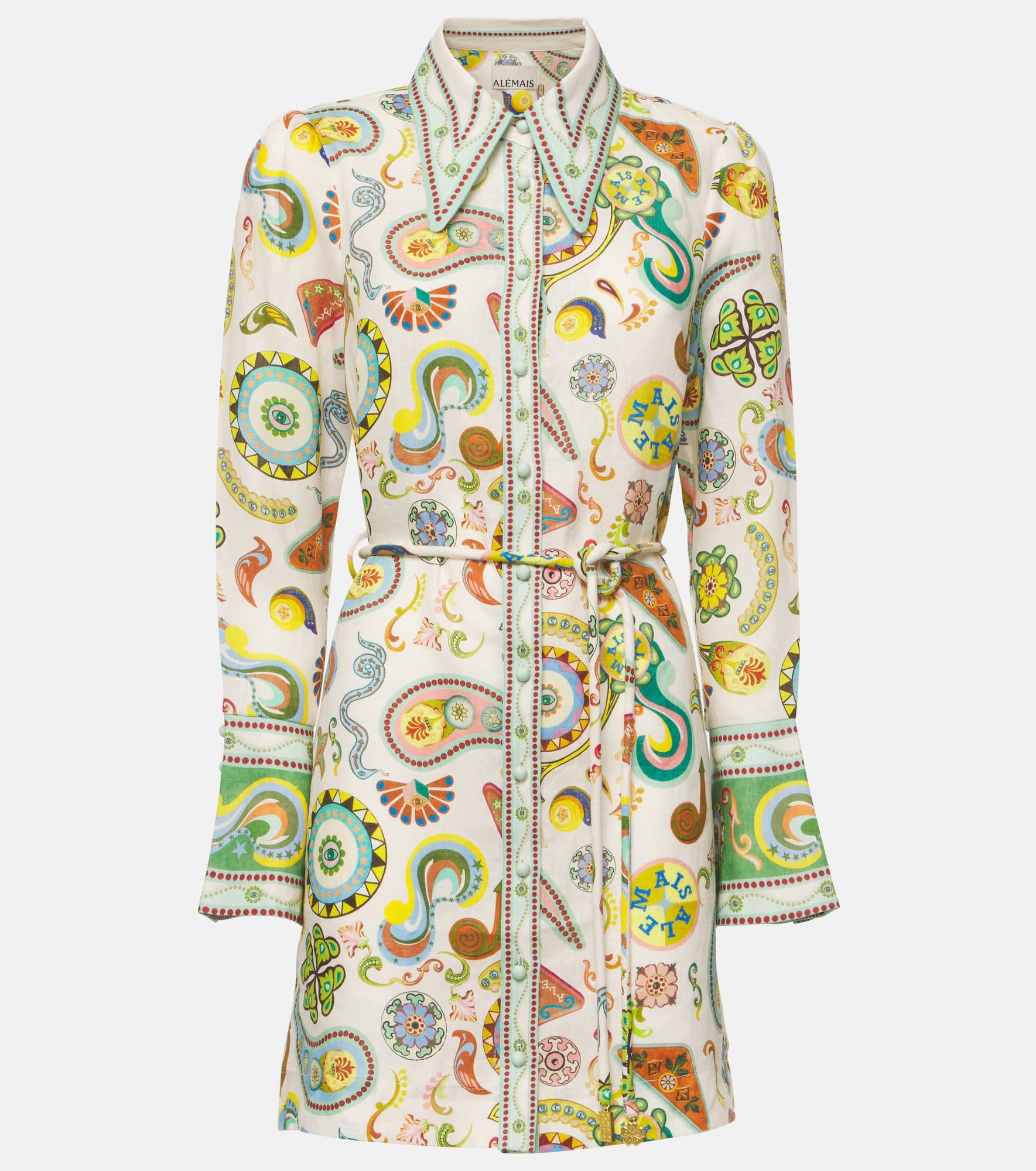 Arcade paisley linen minidress - 1