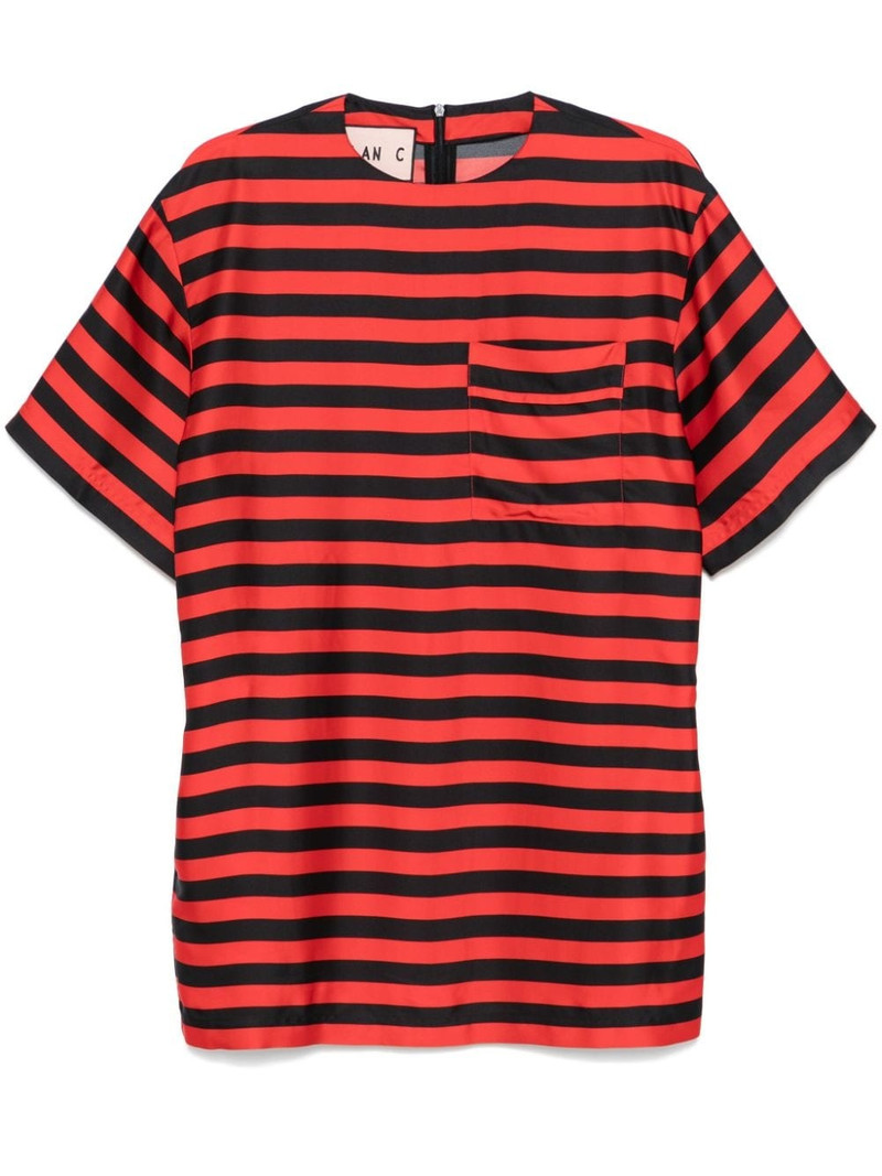 striped satin mini dress 1
