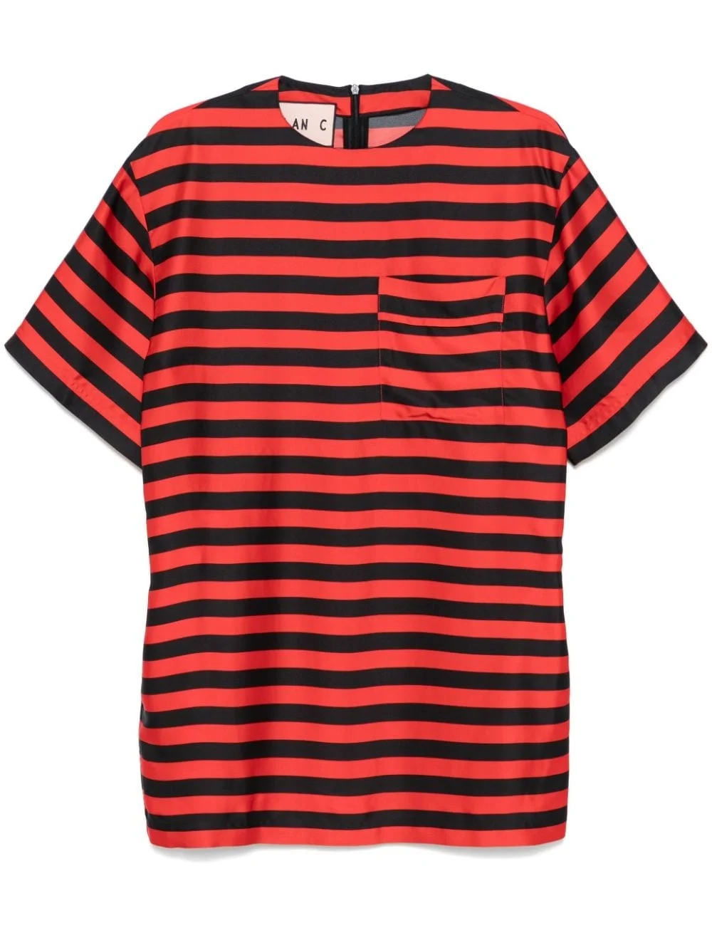 striped satin mini dress - 1