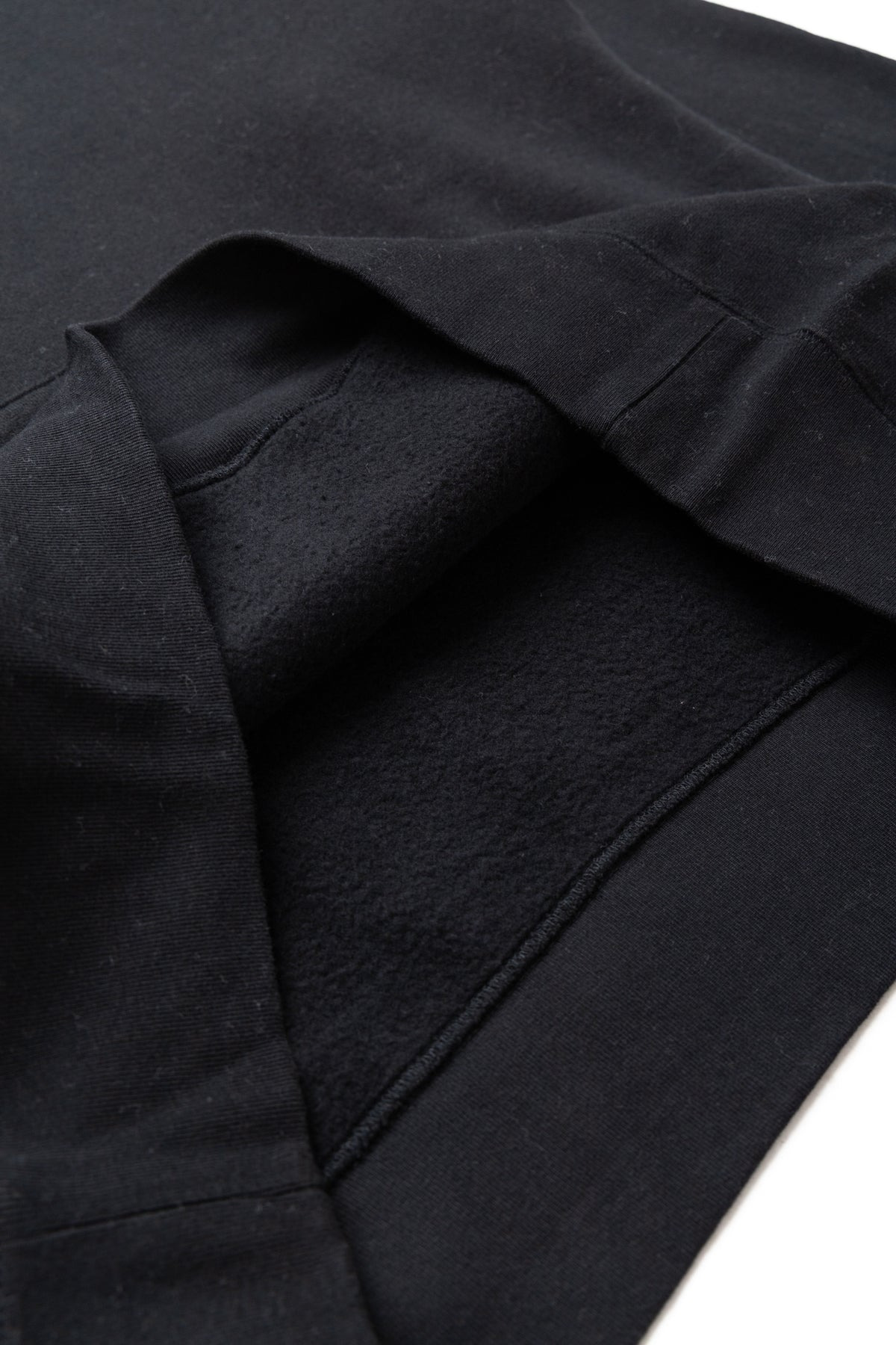 Sweat Pullover Hoodie Raised Back - Black - 7