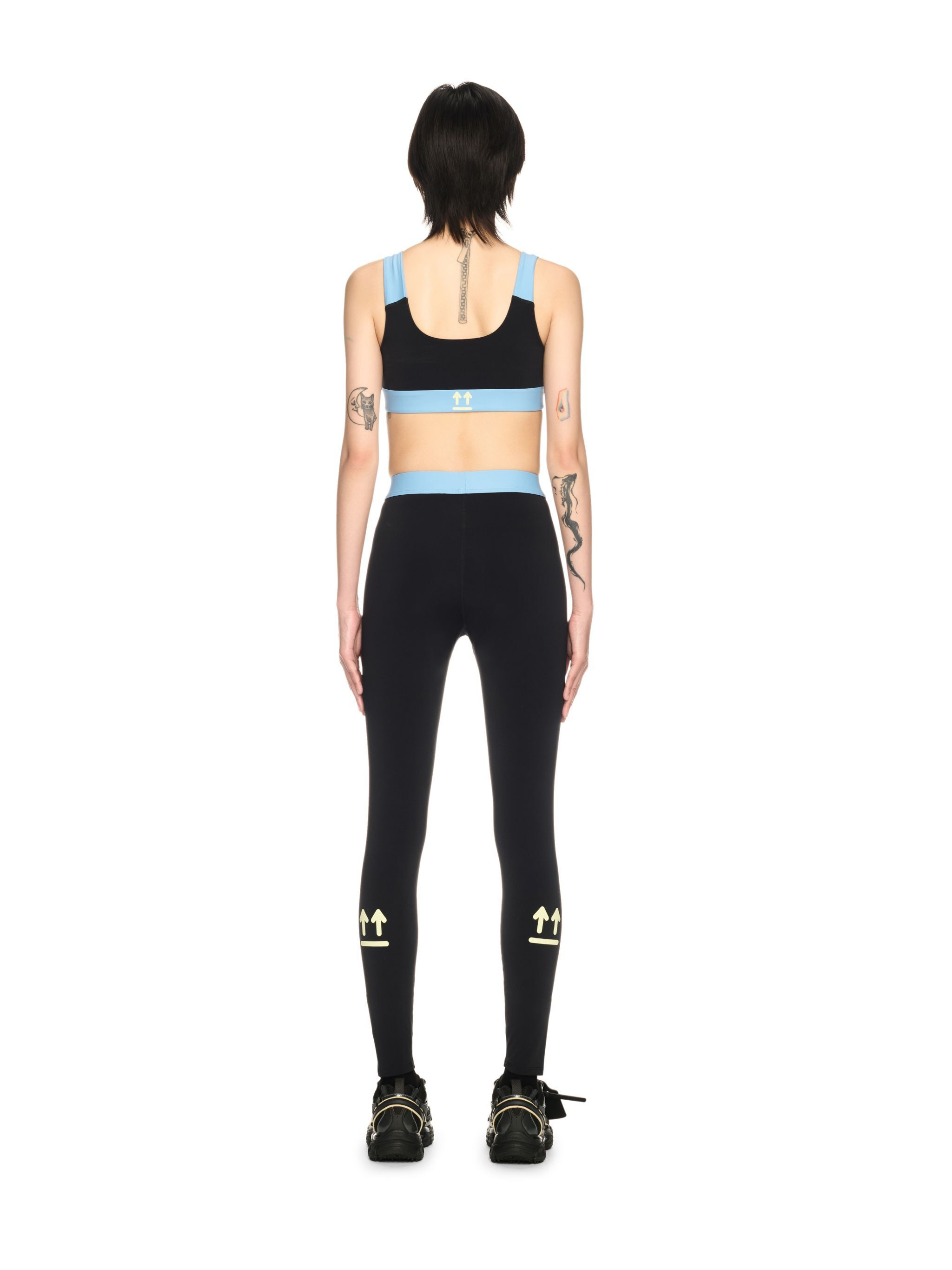 Black Color-block Leggings - 4