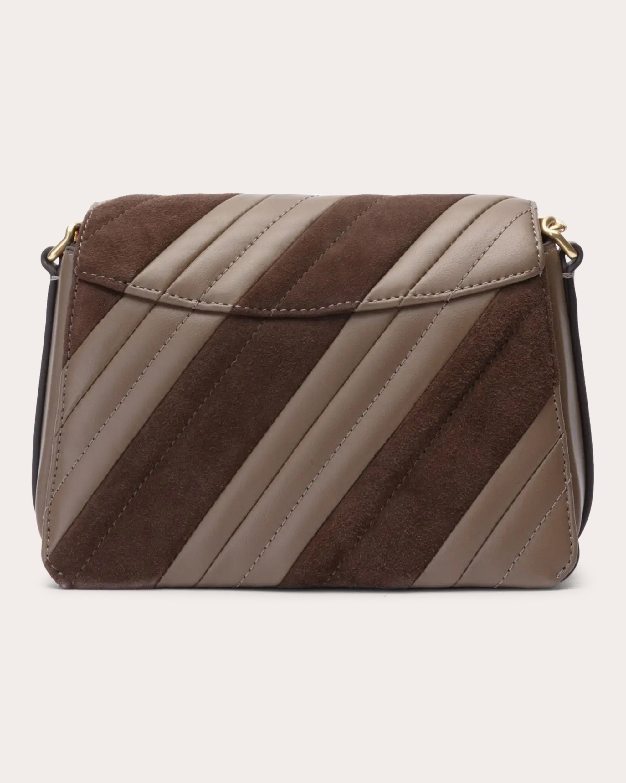 ID Paneled Quilted Leather & Suede Shoulder Bag - 5