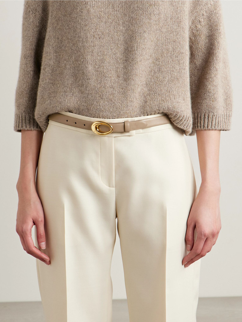 KHAITE Olivia leather belt Beige outlook