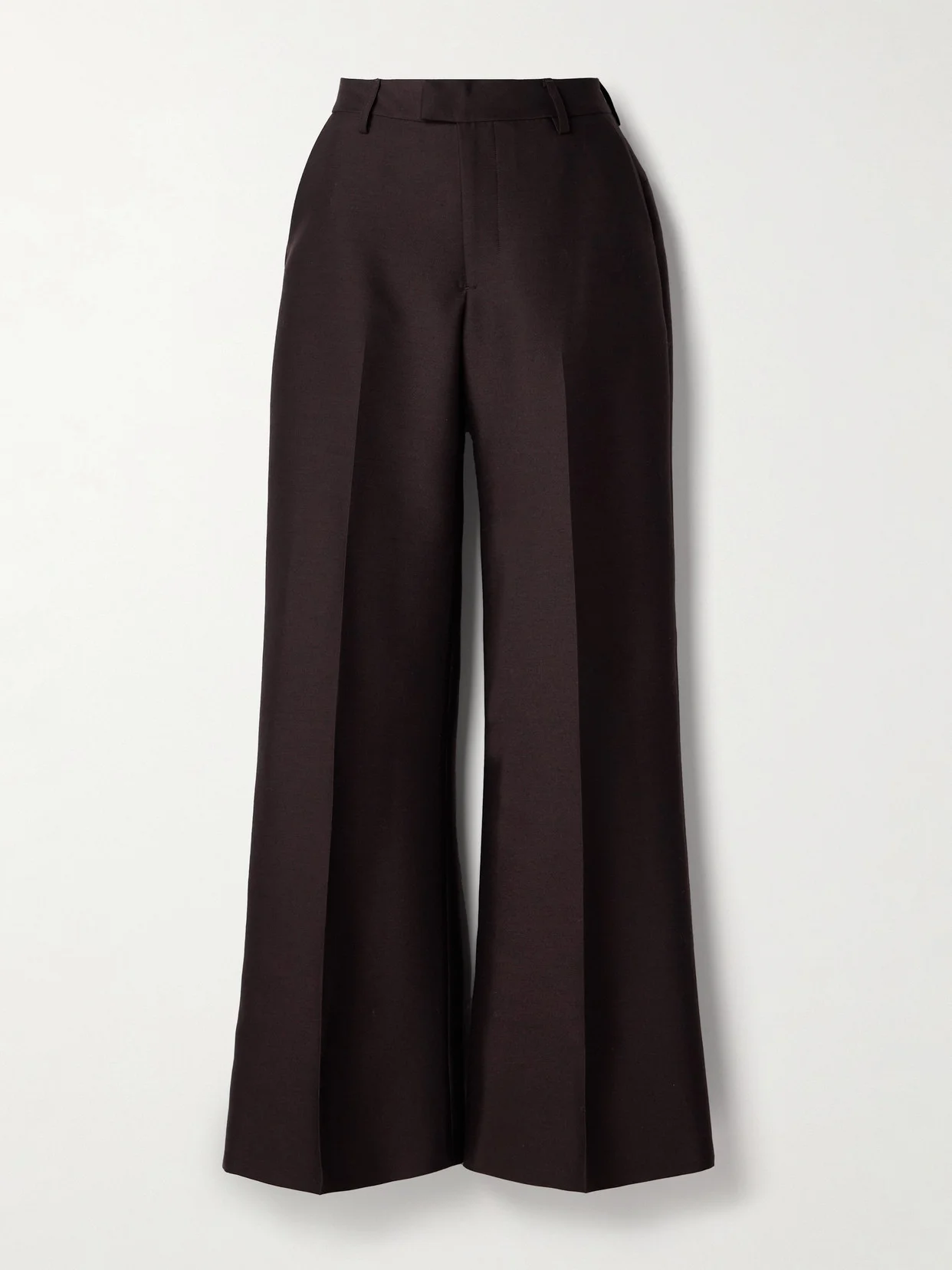 Athena Wool And Silk-blend Twill Wide-leg Pants - 1
