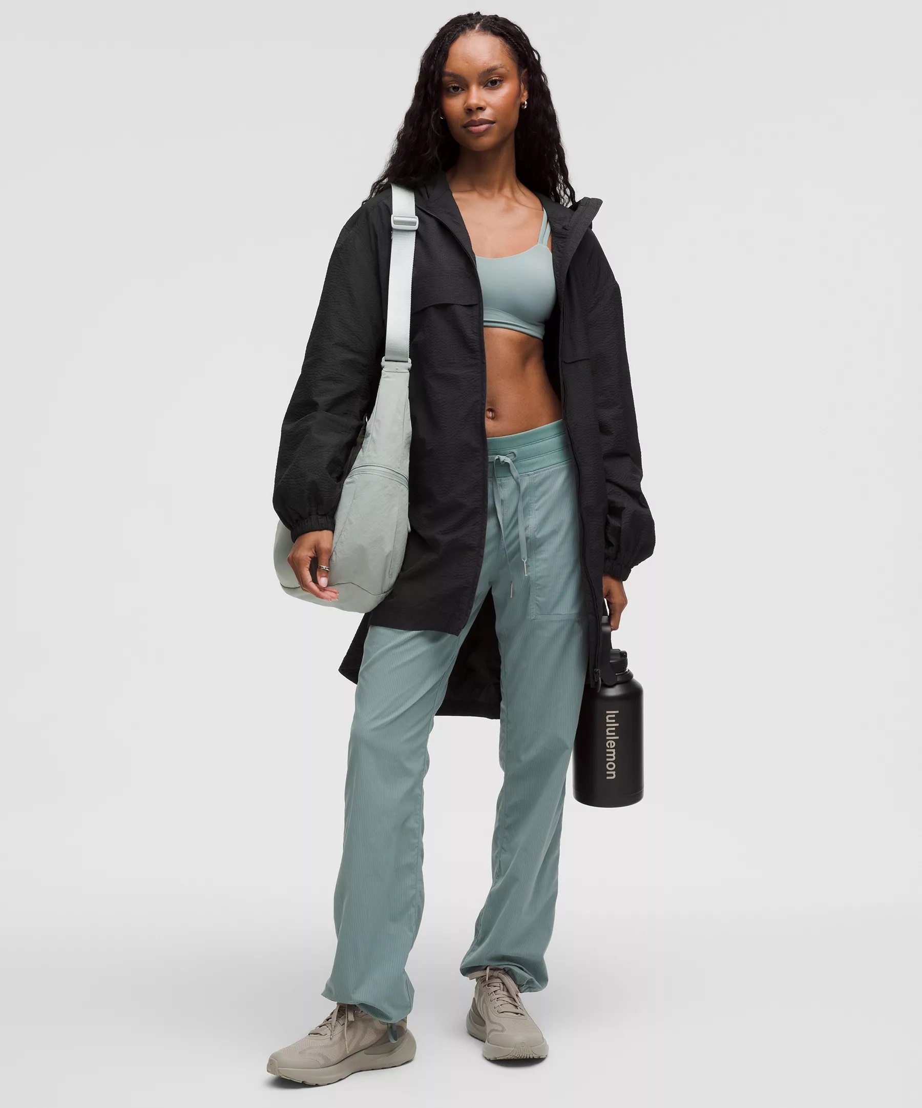 Lightweight Mid-Length Hooded Coat - 1