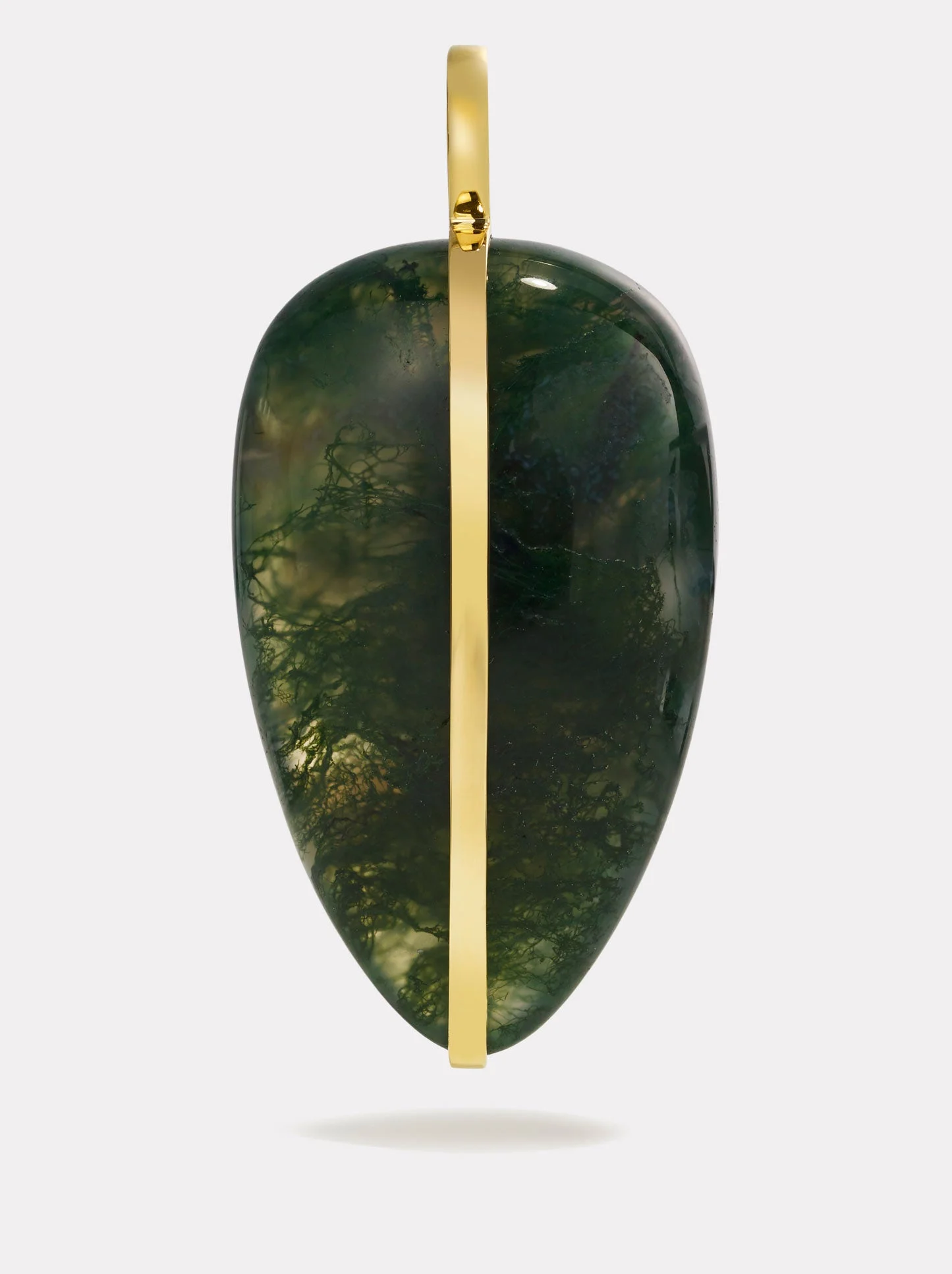 XL Pebble Pendant in Moss Agate - 1