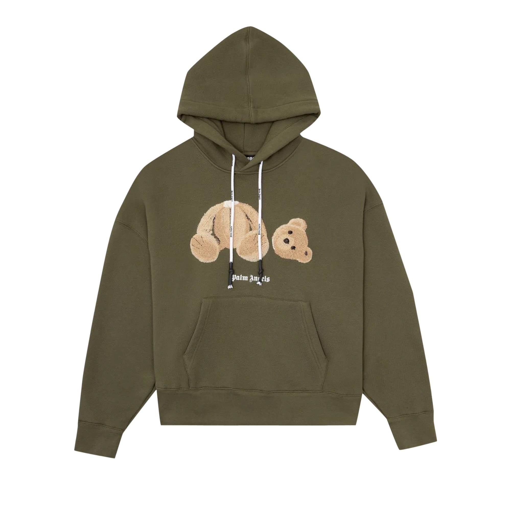 Palm Angels Bear Hoodie 'Military Brown' - 1