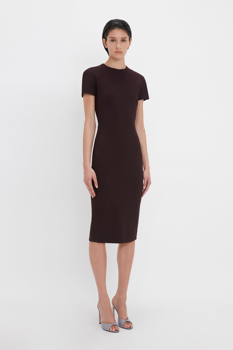 Fitted T-Shirt Dress In Deep Mahogany 3