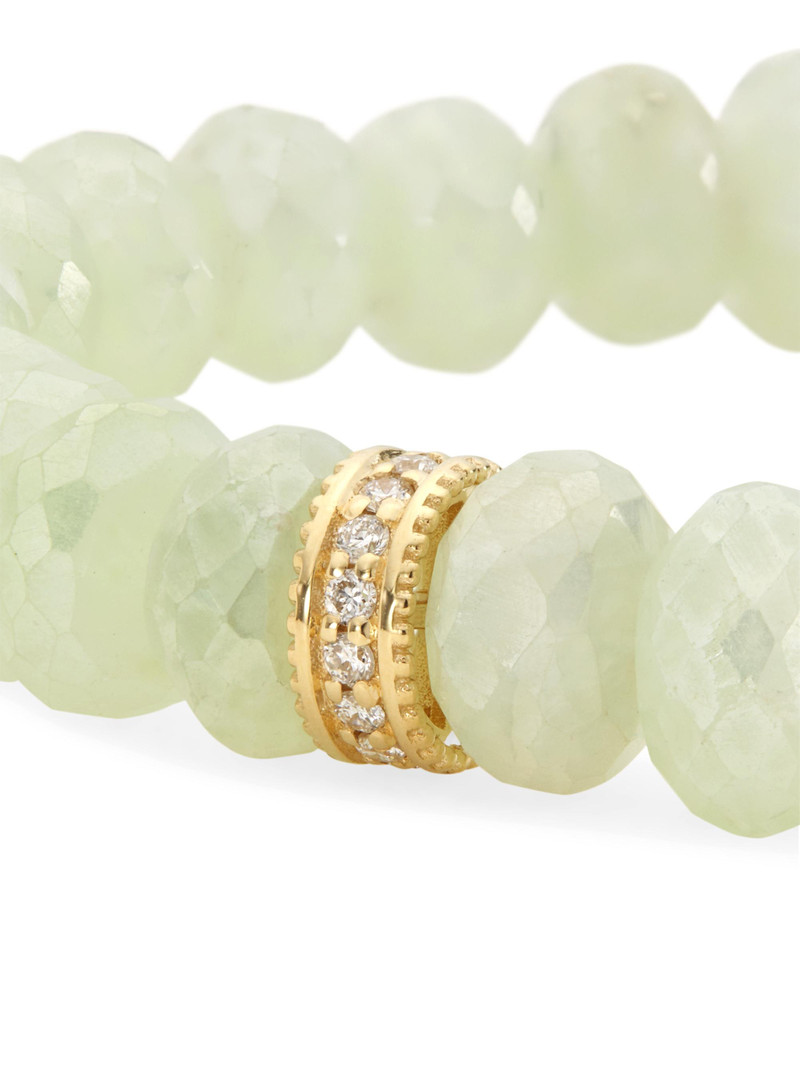 Women's 14K Yellow Gold, Mystic Prehnite, & Diamond Stretch Bracelet 4