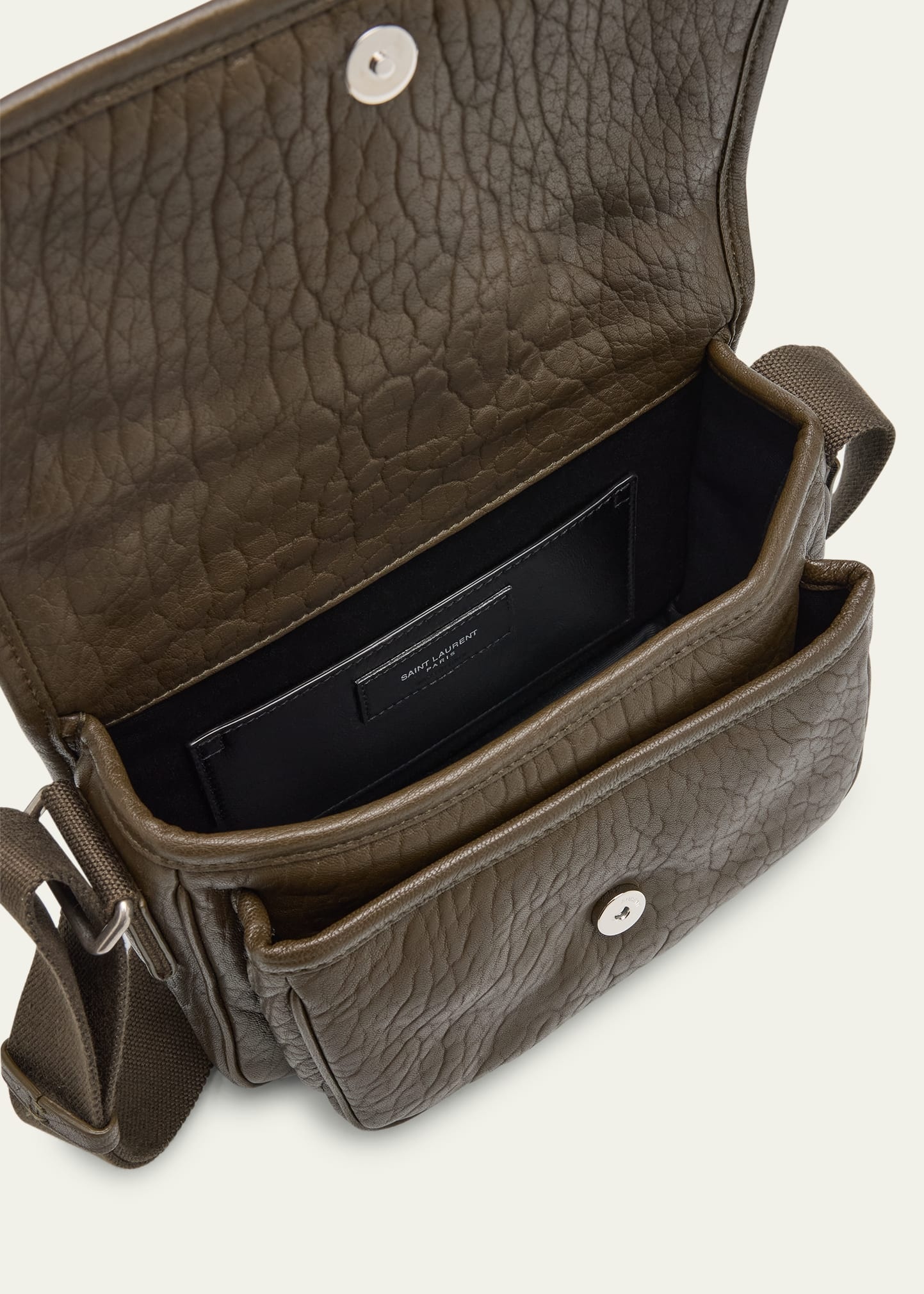 Men's Niki Small Messenger Bag in Grained Lambskin - 4