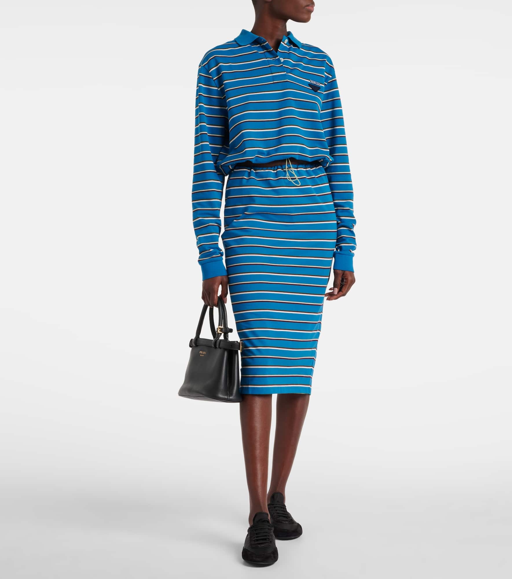 Logo striped cotton polo shirt - 2