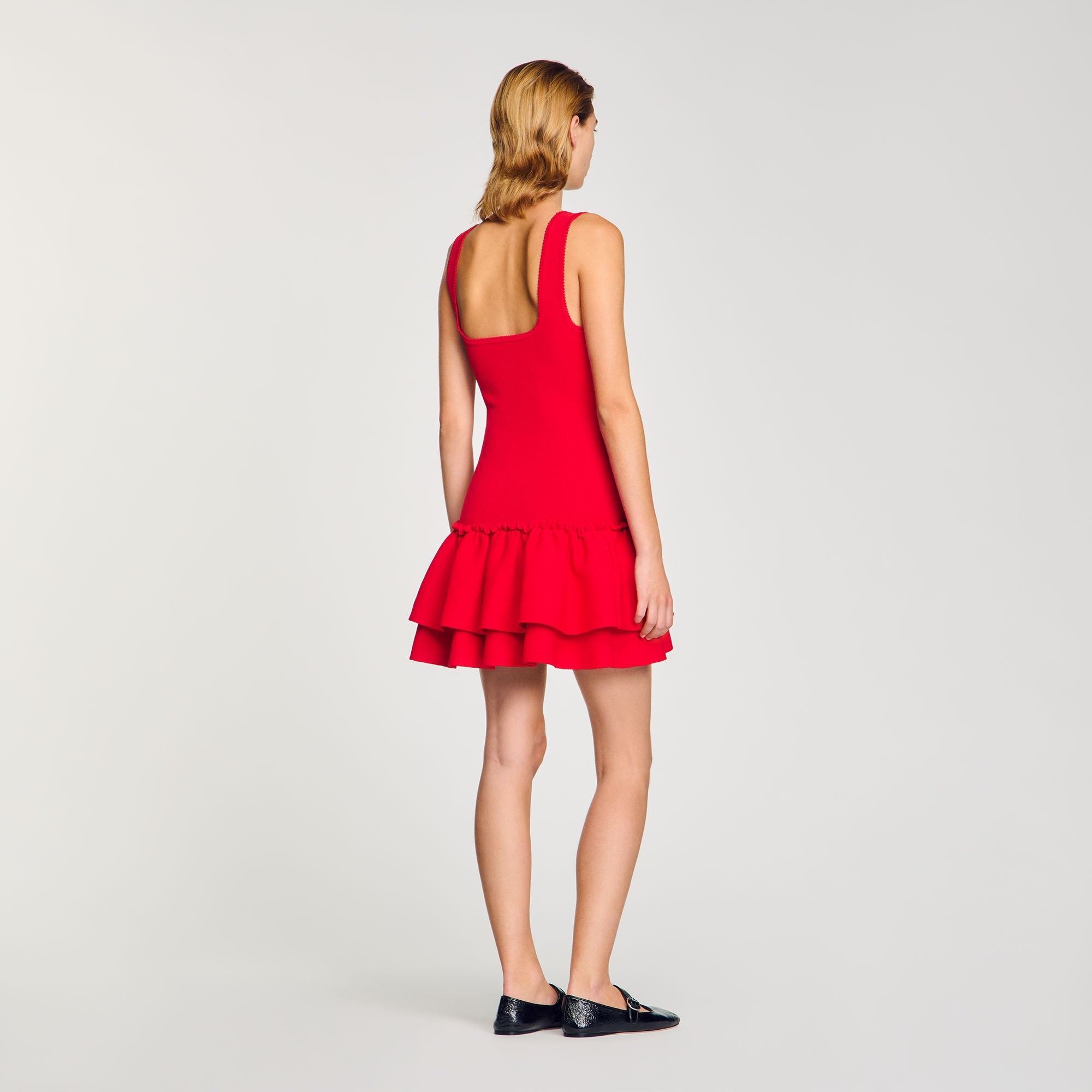MINI KNIT DRESS WITH RUFFLES - 5