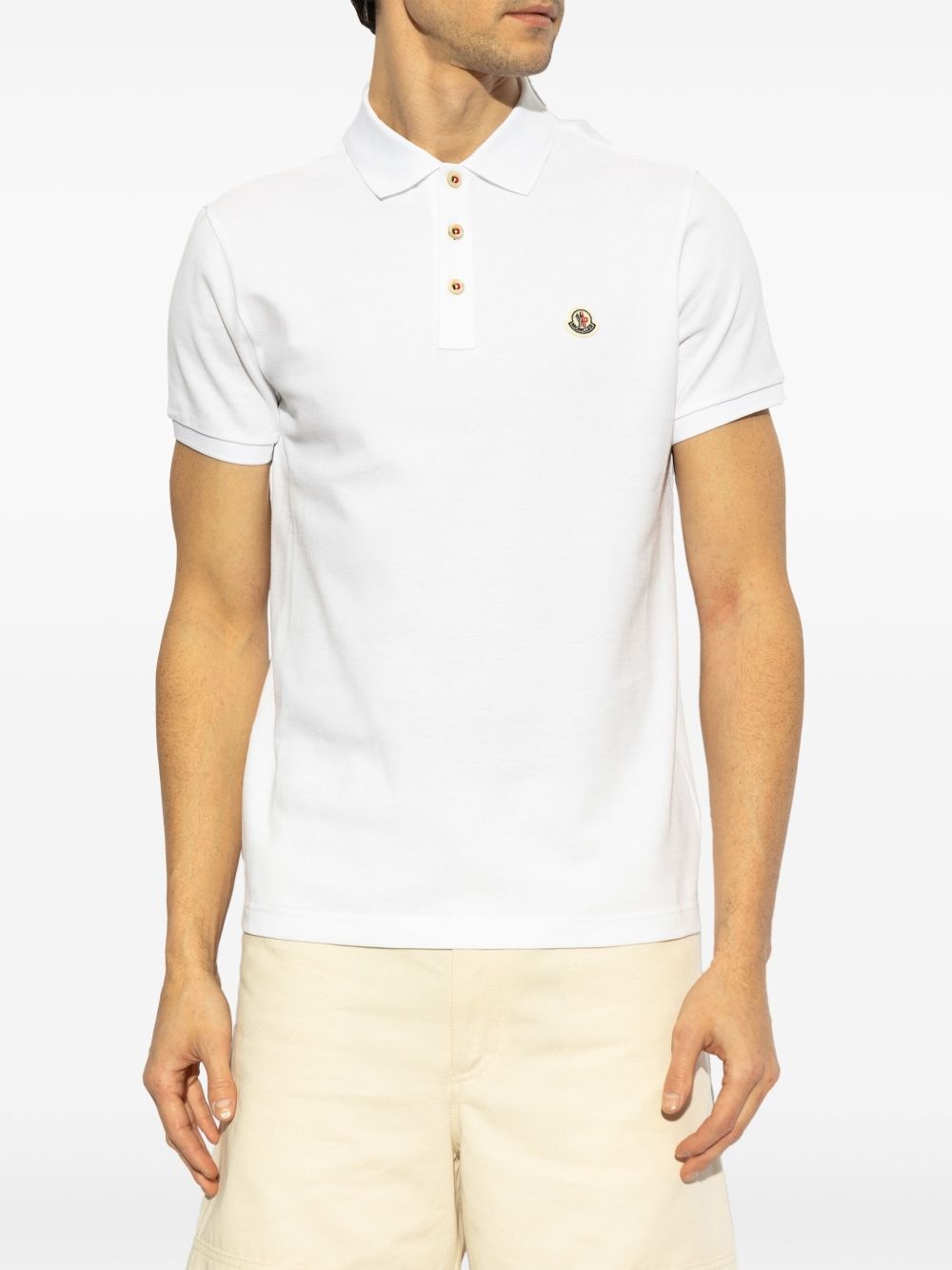 logo-appliqué polo shirt - 3