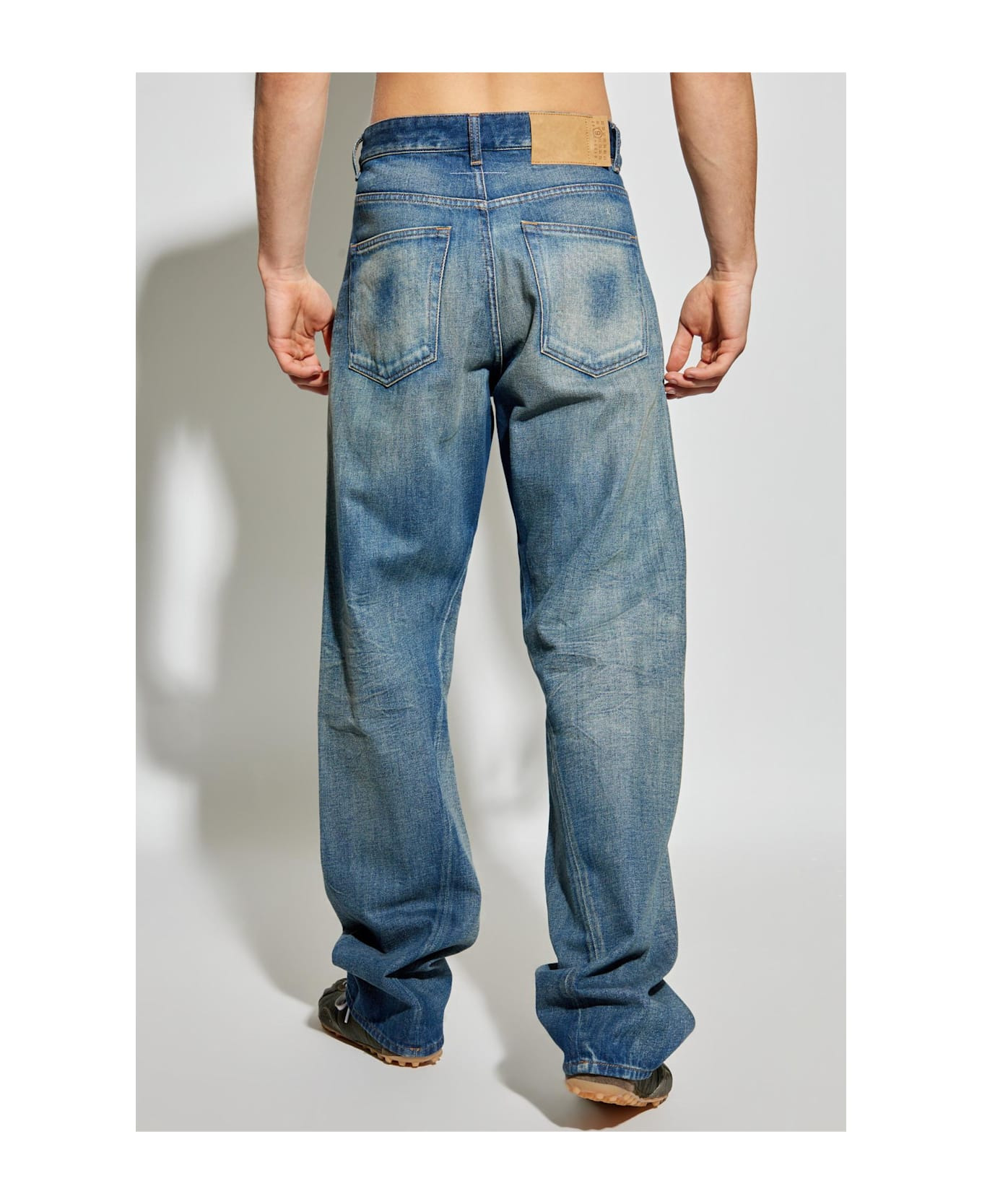 Light Blue Cotton Jeans - 4