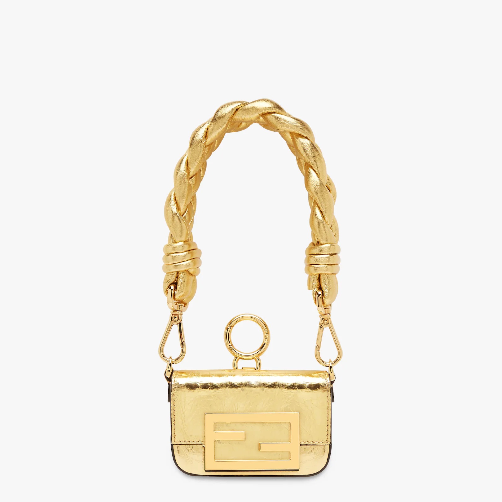 Gold leather charm 1
