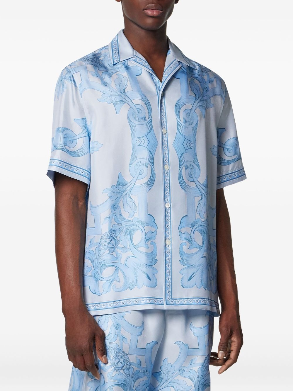 Barocco-print short-sleeve shirt - 3