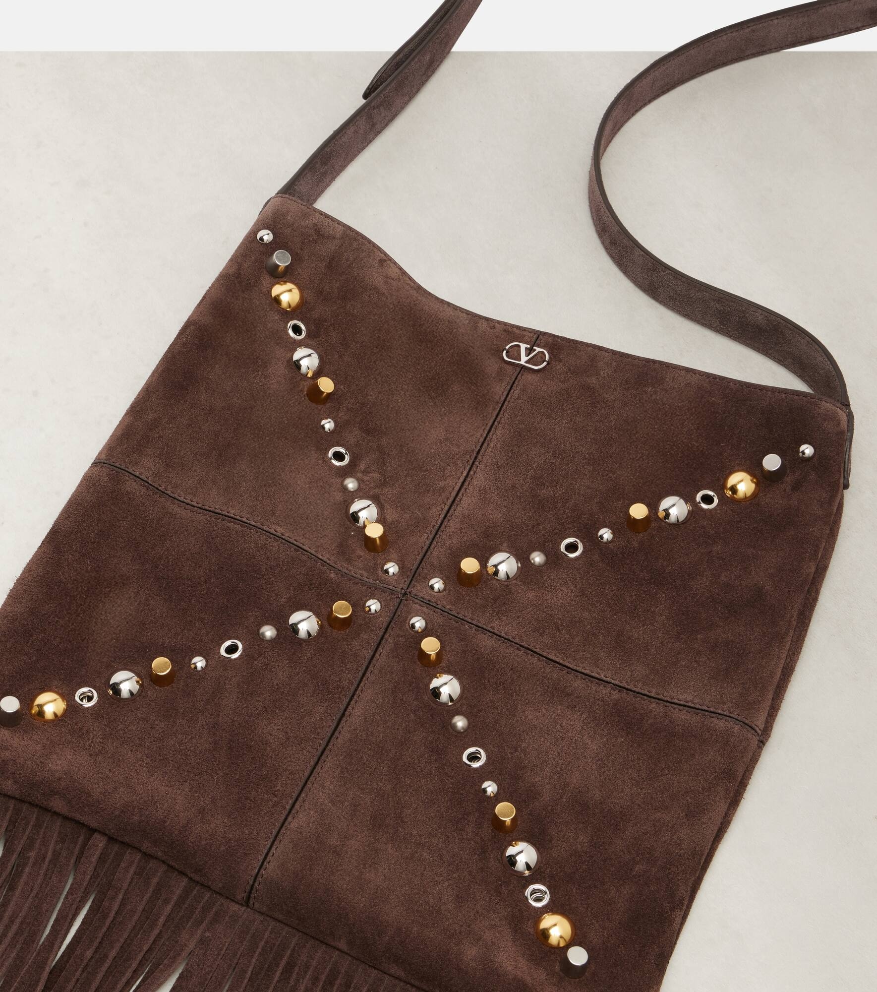 Nellcôte embellished suede shoulder bag - 6