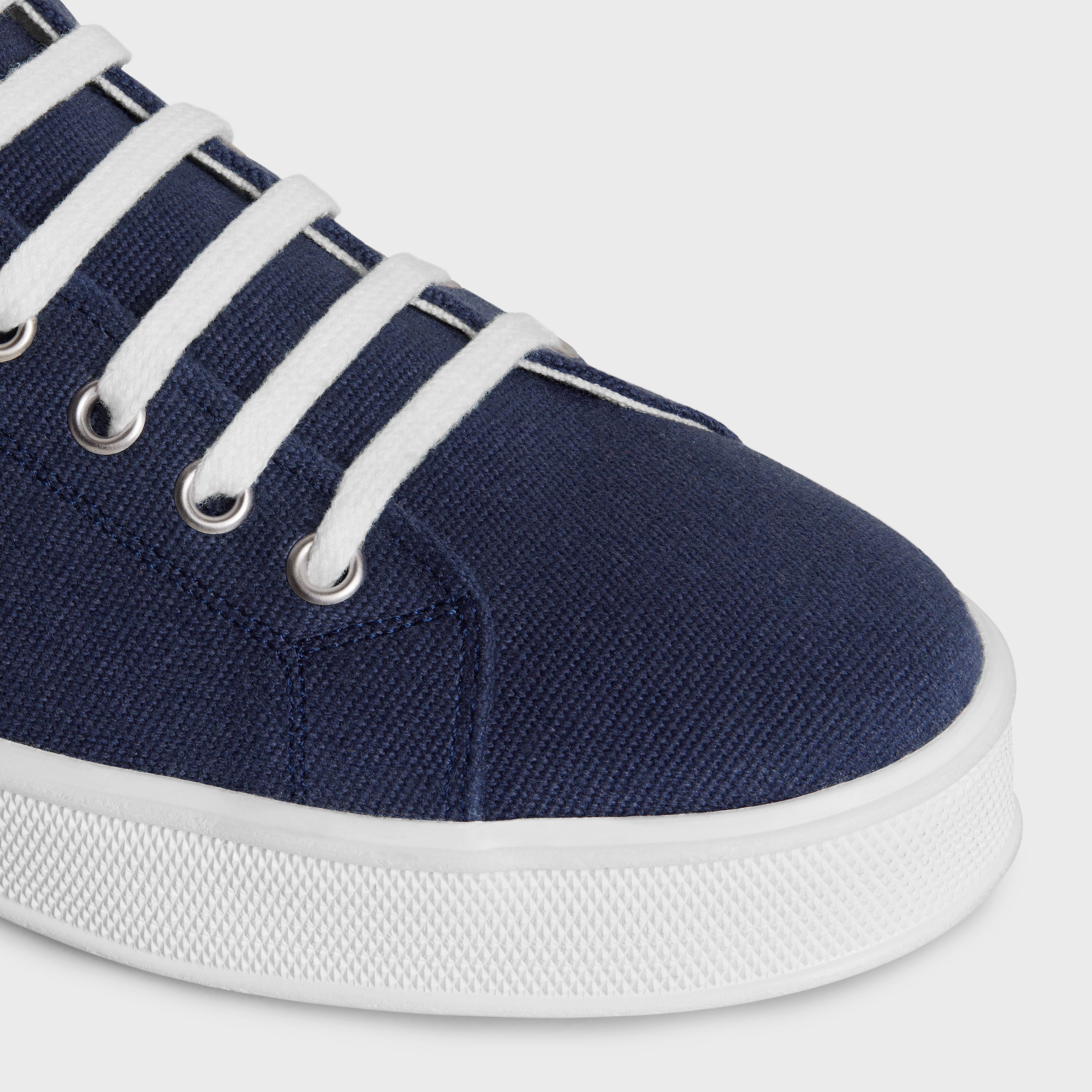 JANE SNEAKERS LOW LACE-UP WITH TRIOMPHE PATCH in CANVAS AND CALFSKIN - 4