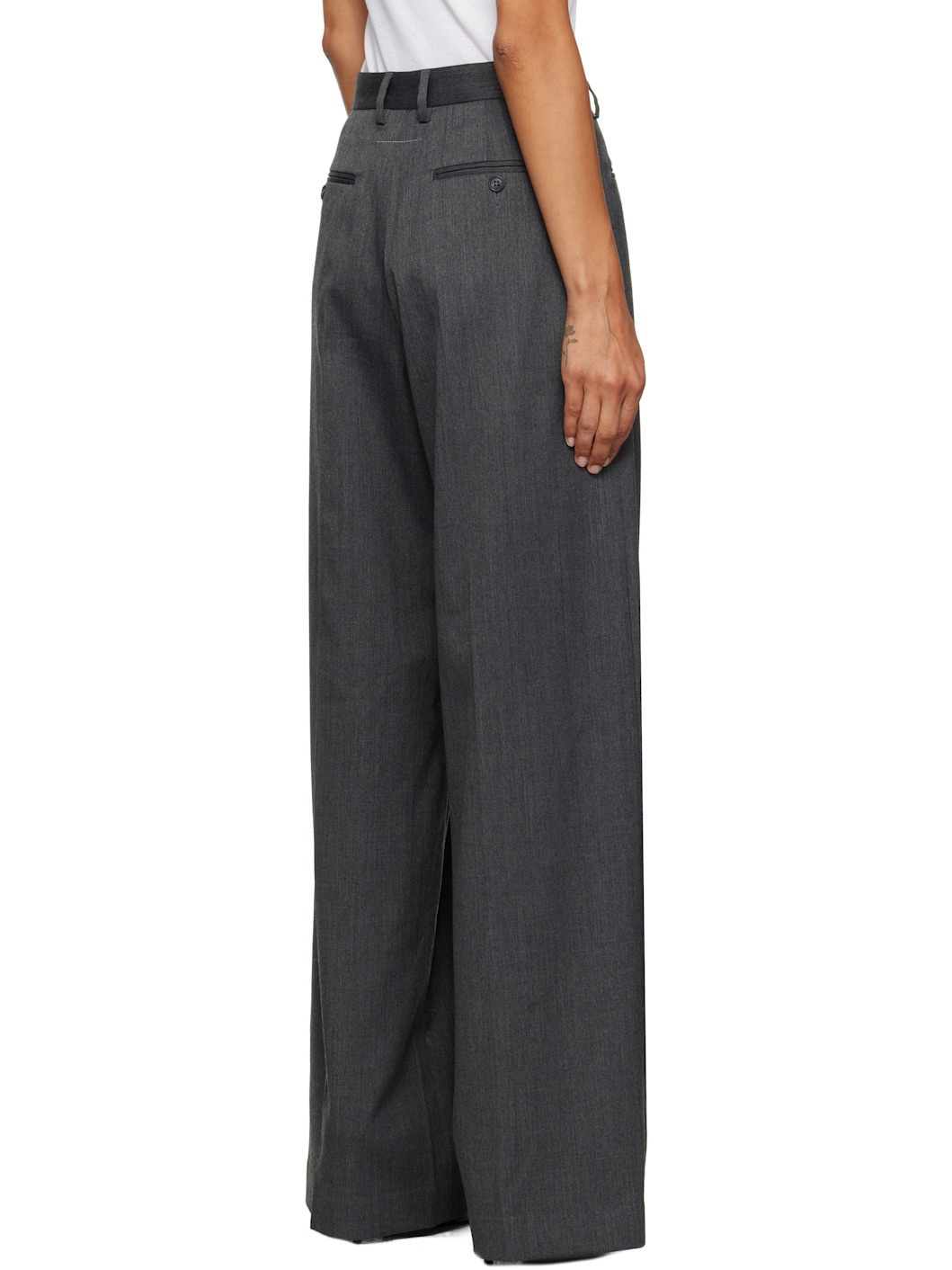 Gray Tailored Trousers - 3