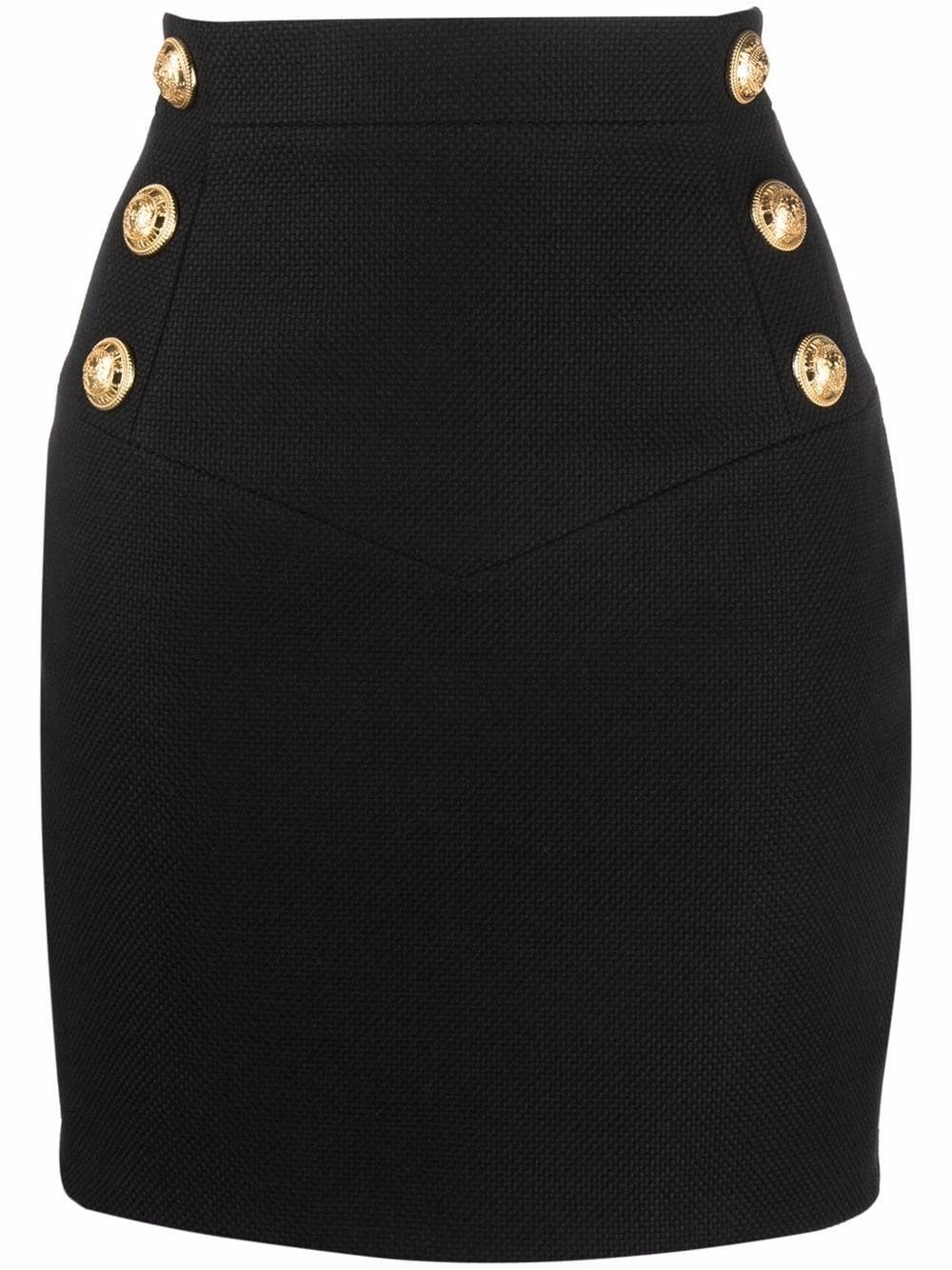 button-detail high-waisted skirt - 1