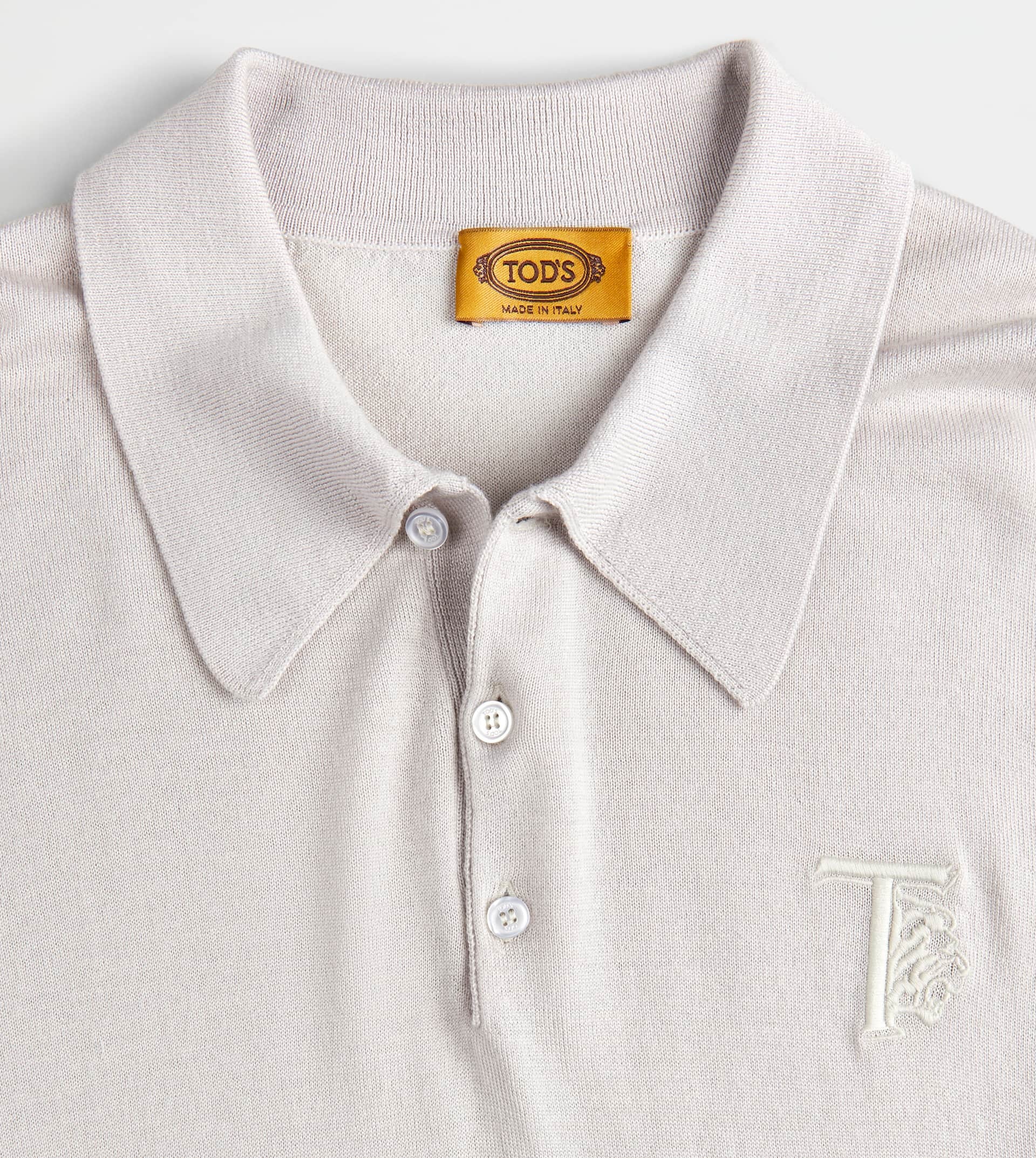 CASHMERE BLEND POLO SHIRT - GREY - 7